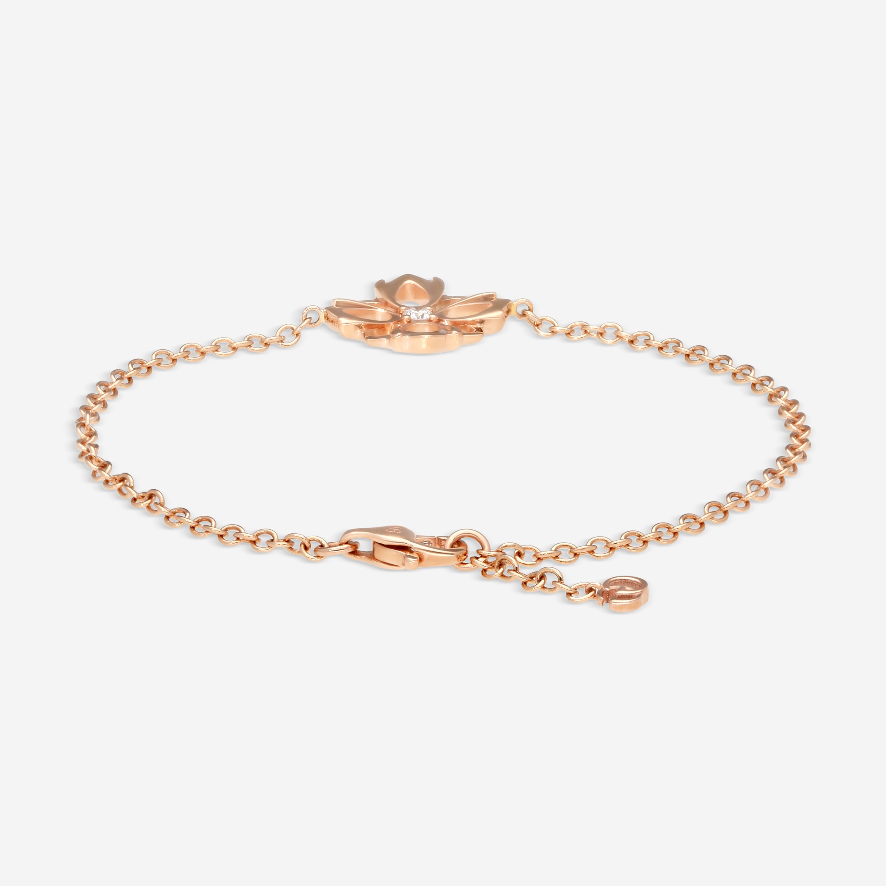 Gucci 18K Rose Gold Diamond Chain Bracelet YBA796247001016 — view 3