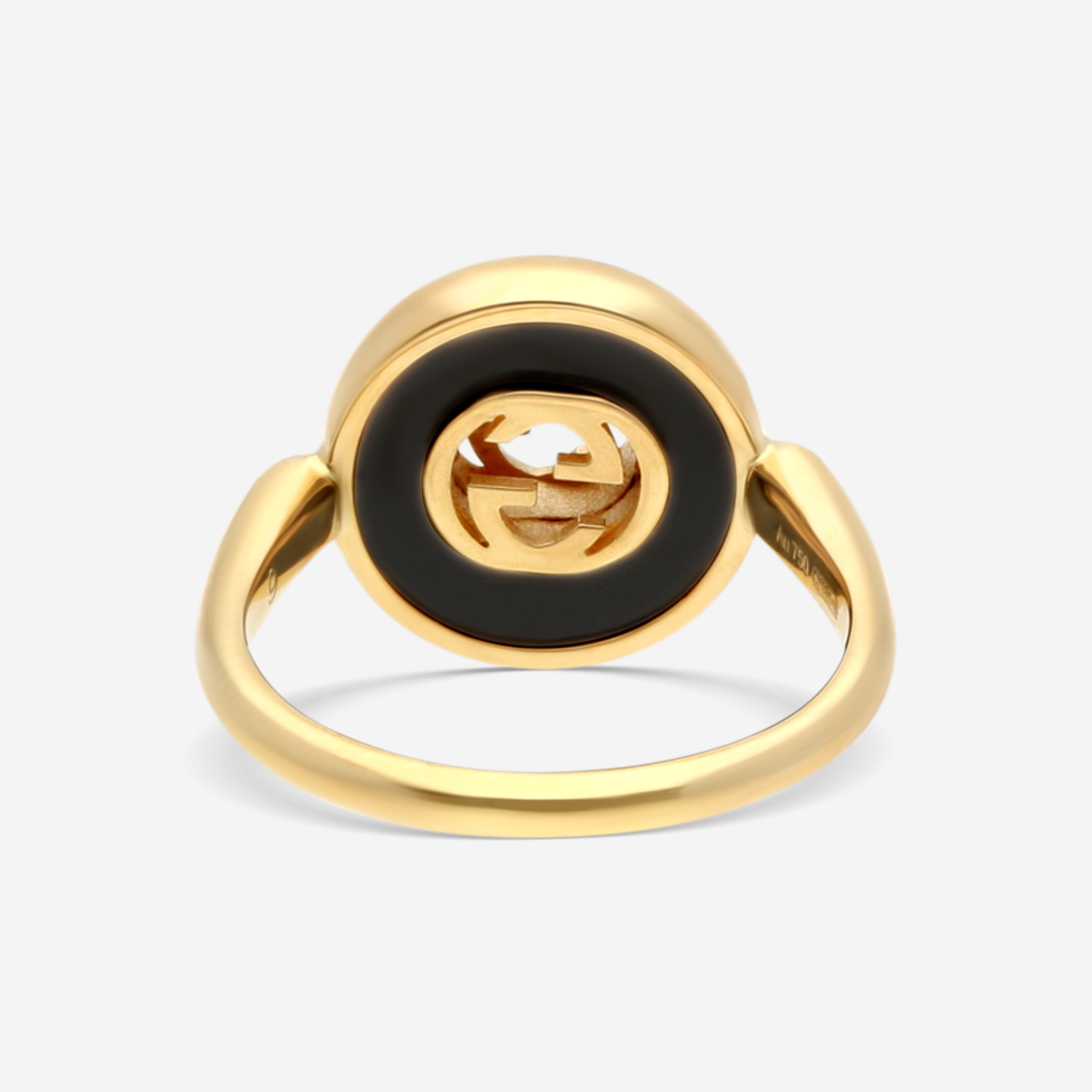 Gucci 18K Yellow Gold Onyx & Diamond Statement Ring YBC786547001009 — view 3