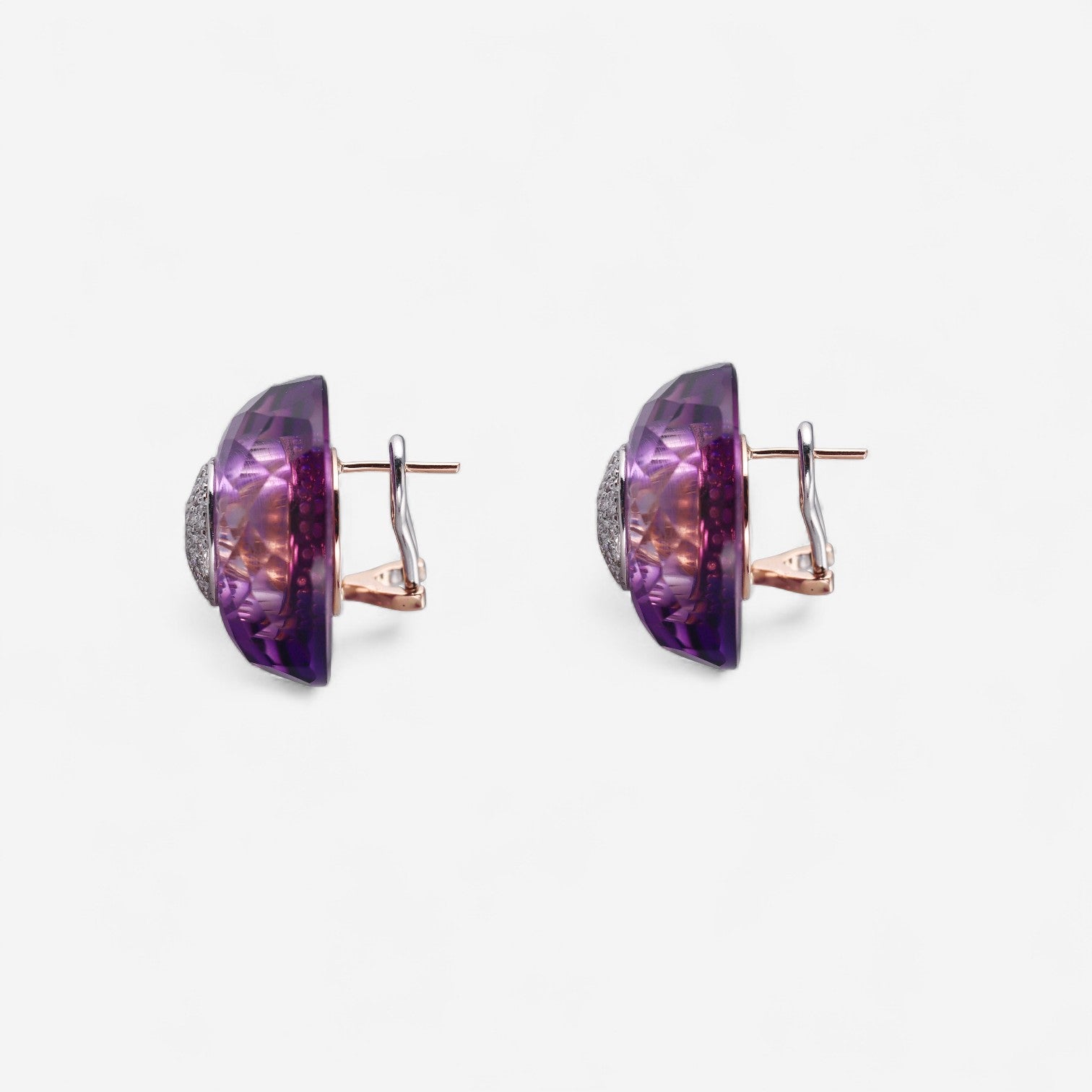Tavanti 18K Rose & White Gold Diamond & Amethyst Earrings JF-75-0638F-174 — view 2