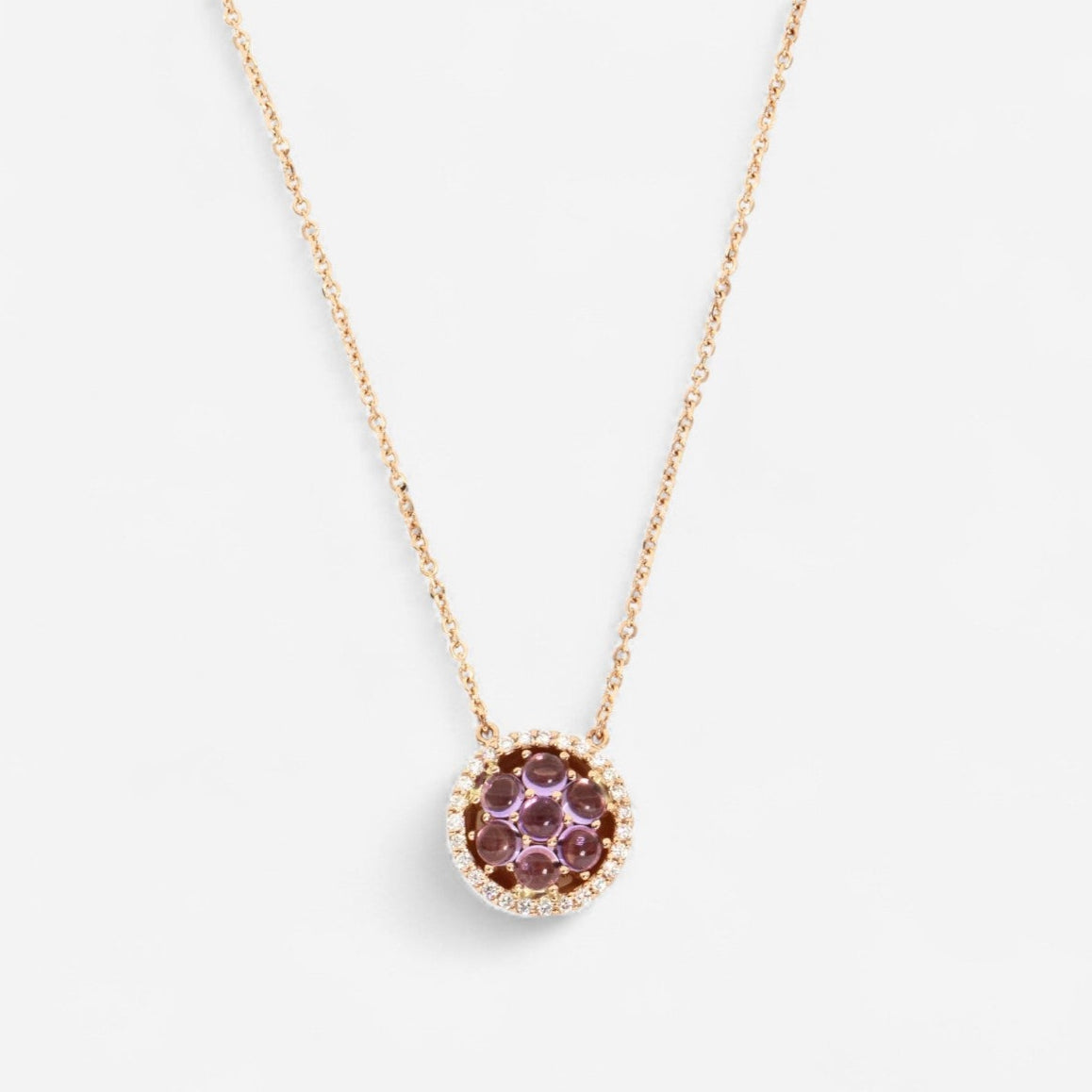 Tavanti 18K Rose Gold Diamond & Amethyst Pendant Necklace JF-82-2074F-155