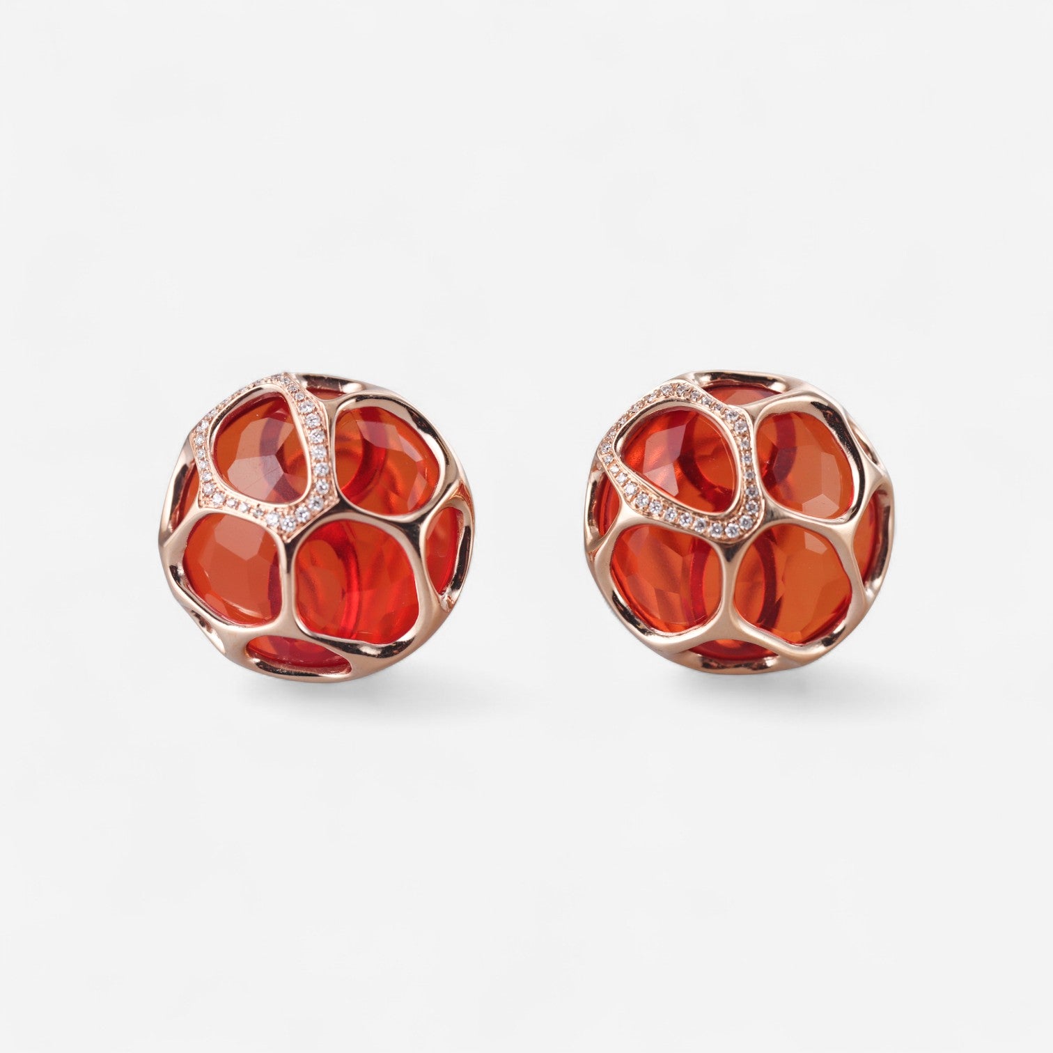 Tavanti 18K Rose Gold Diamond & Red Crystal Earrings JF-75-1158F-29