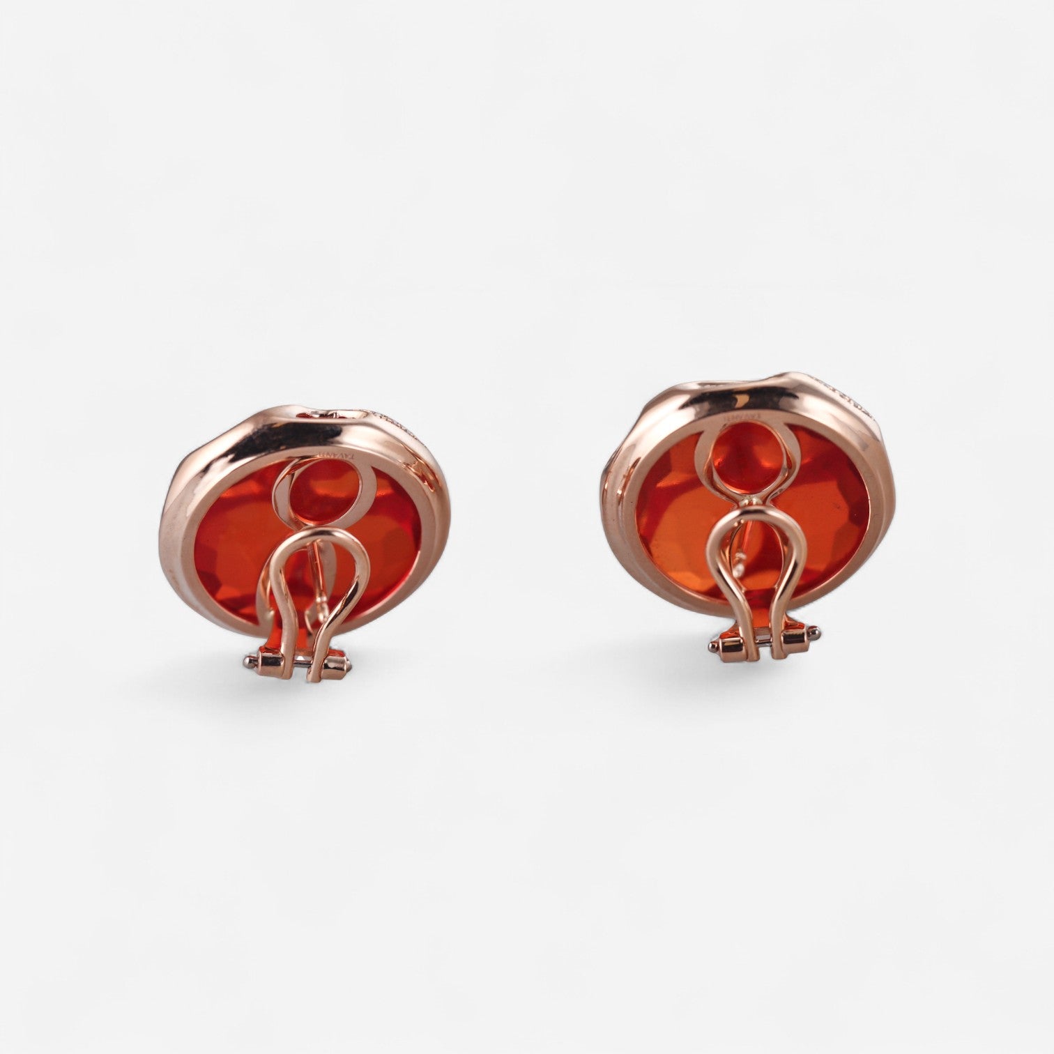 Tavanti 18K Rose Gold Diamond & Red Crystal Earrings JF-75-1158F-29 — view 3