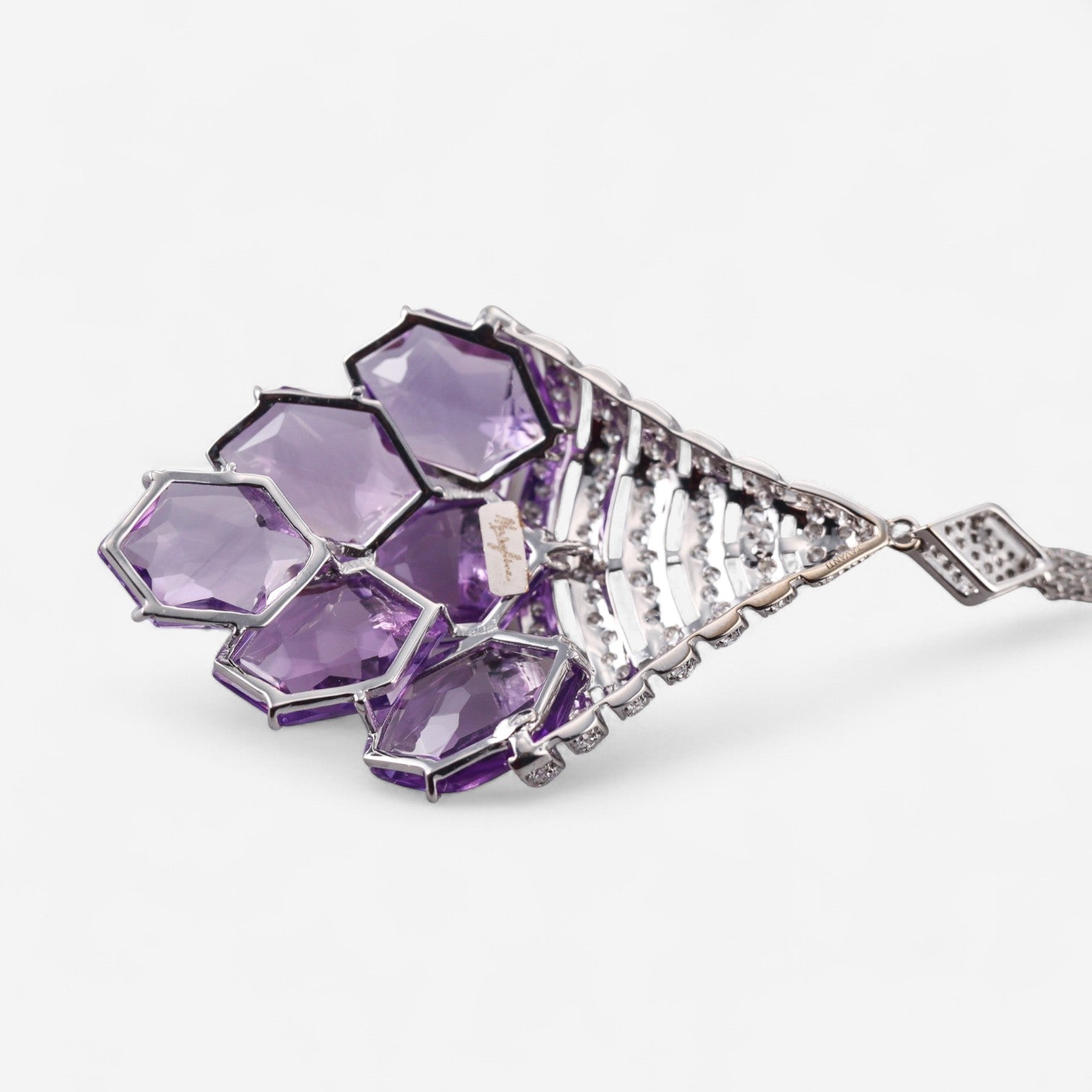 Tavanti 18K White Gold Diamond & Amethyst Pendant Necklace JF-82-1145F-72 — view 3