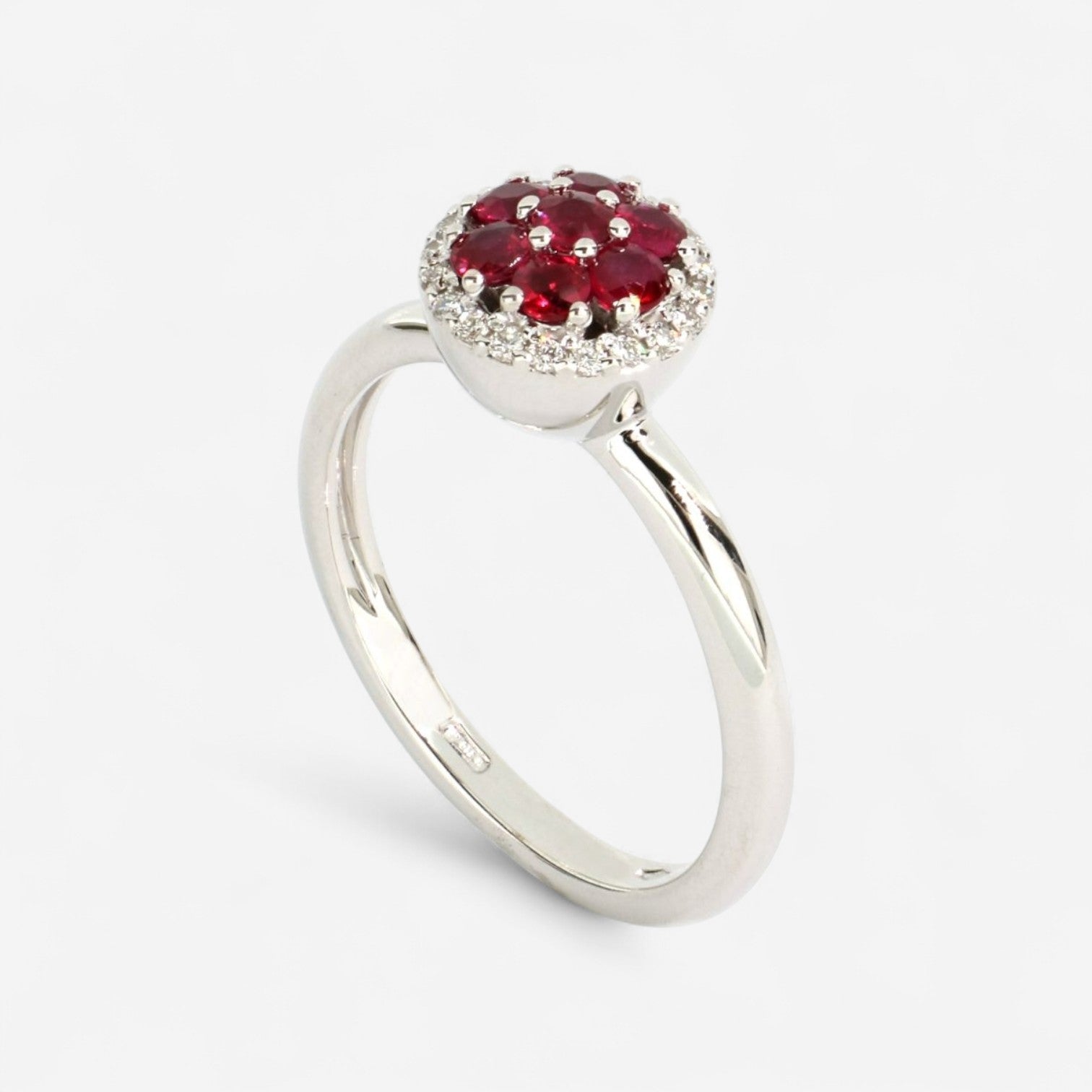 Tavanti 18K White Gold Diamond & Ruby Statement Ring Sz. 8 JF-20-0179F-143