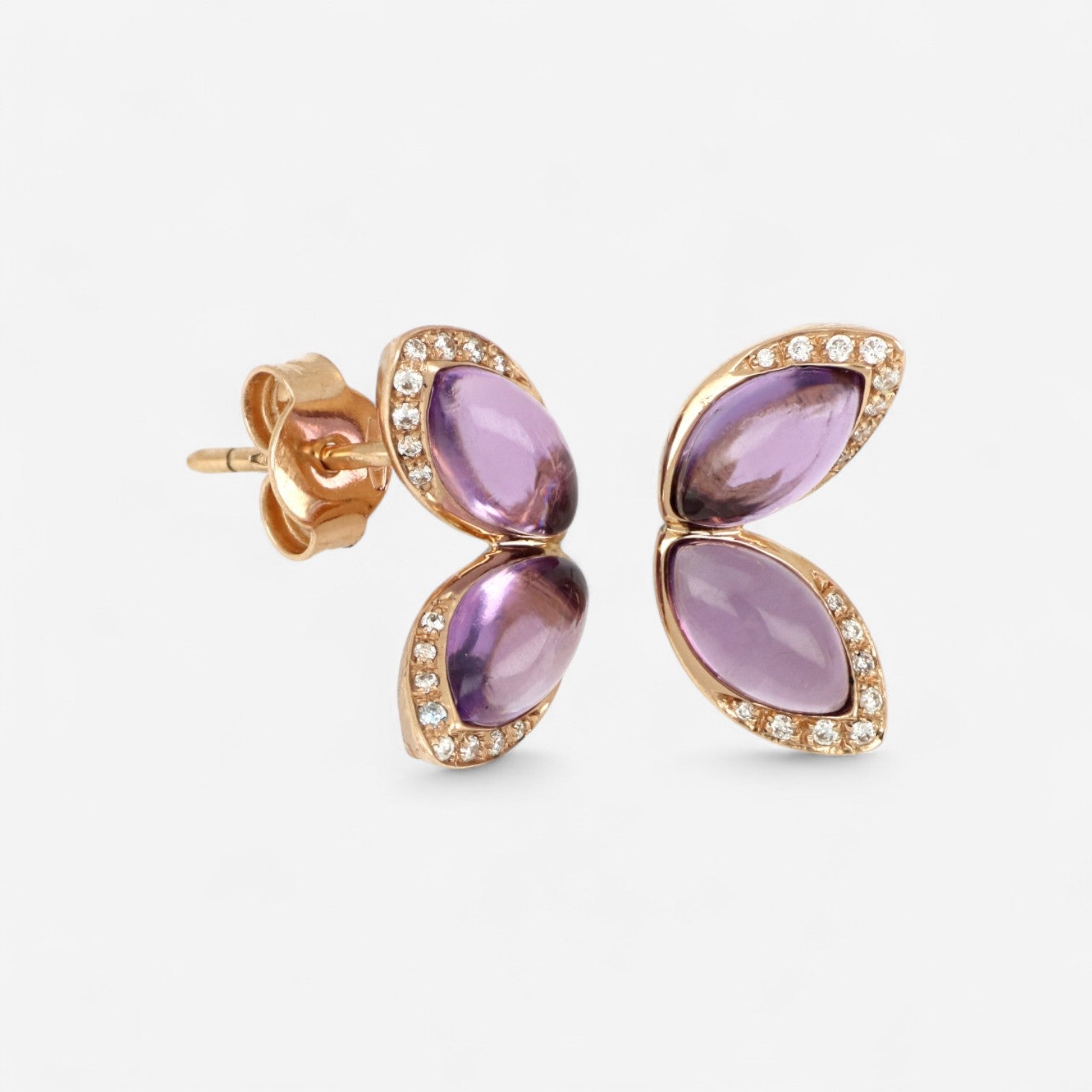 Tavanti 18K Rose Gold Diamond & Amethyst Earrings JF-75-1144F-5