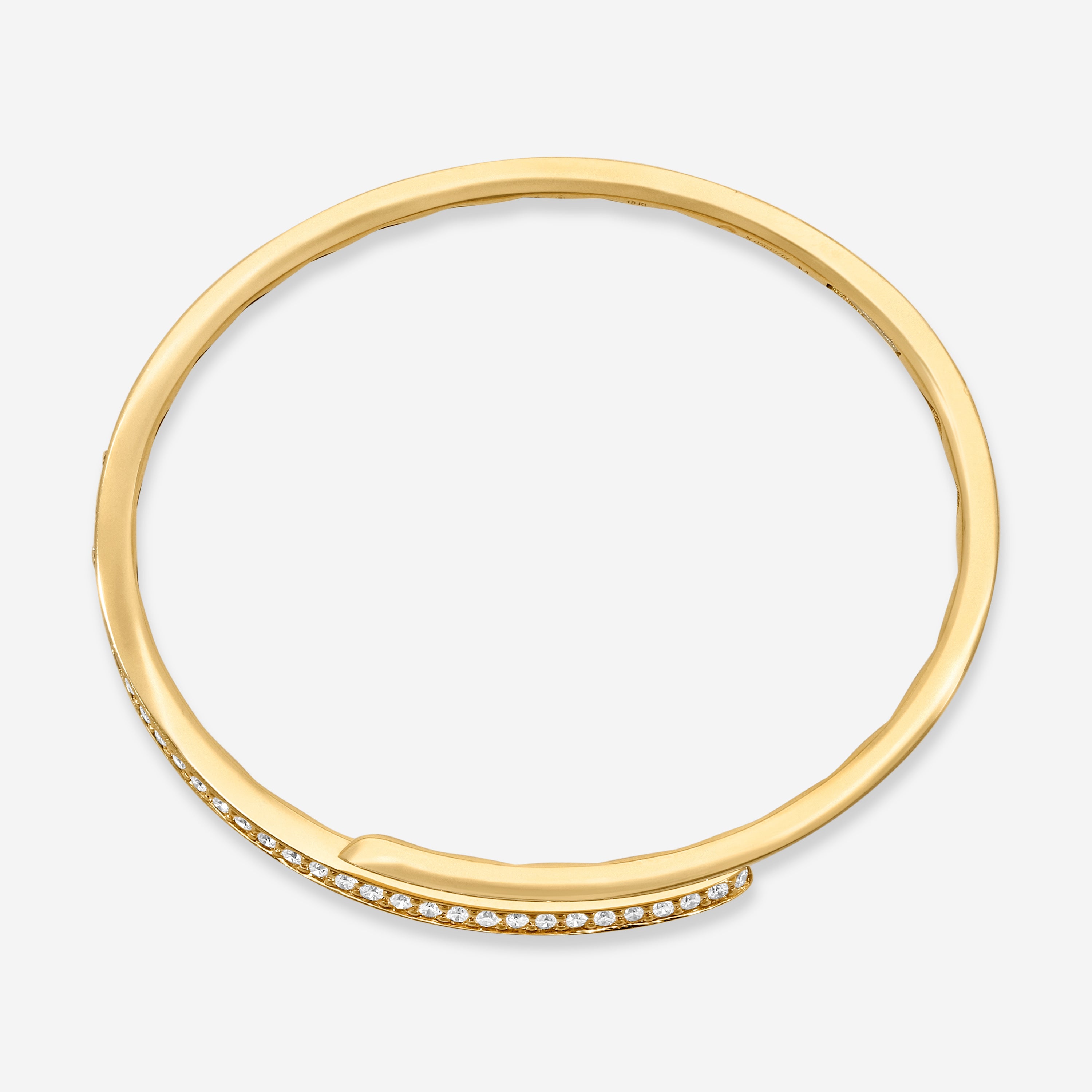 Crivelli 18K Yellow Gold Diamond Open Bangle Bracelet B0254E-6.5 — view 4