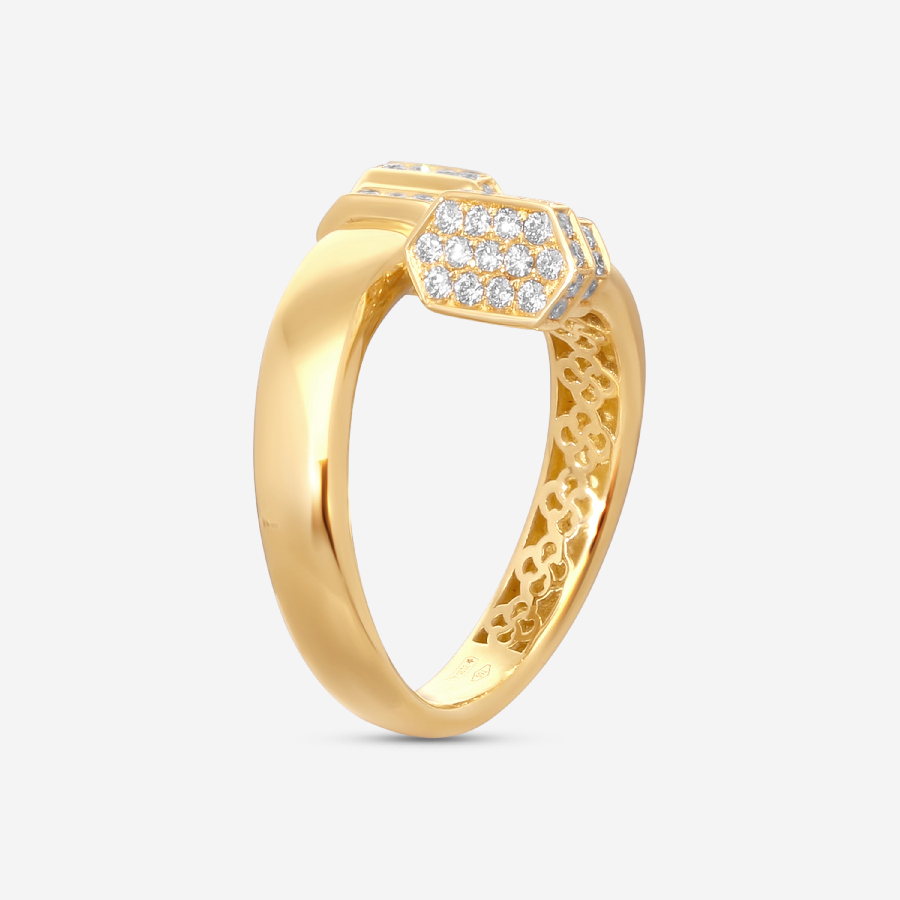Crivelli 18K Yellow Gold Two-Headed Pillar Wrap Ring Sz. 7 R0312E-7 — view 3