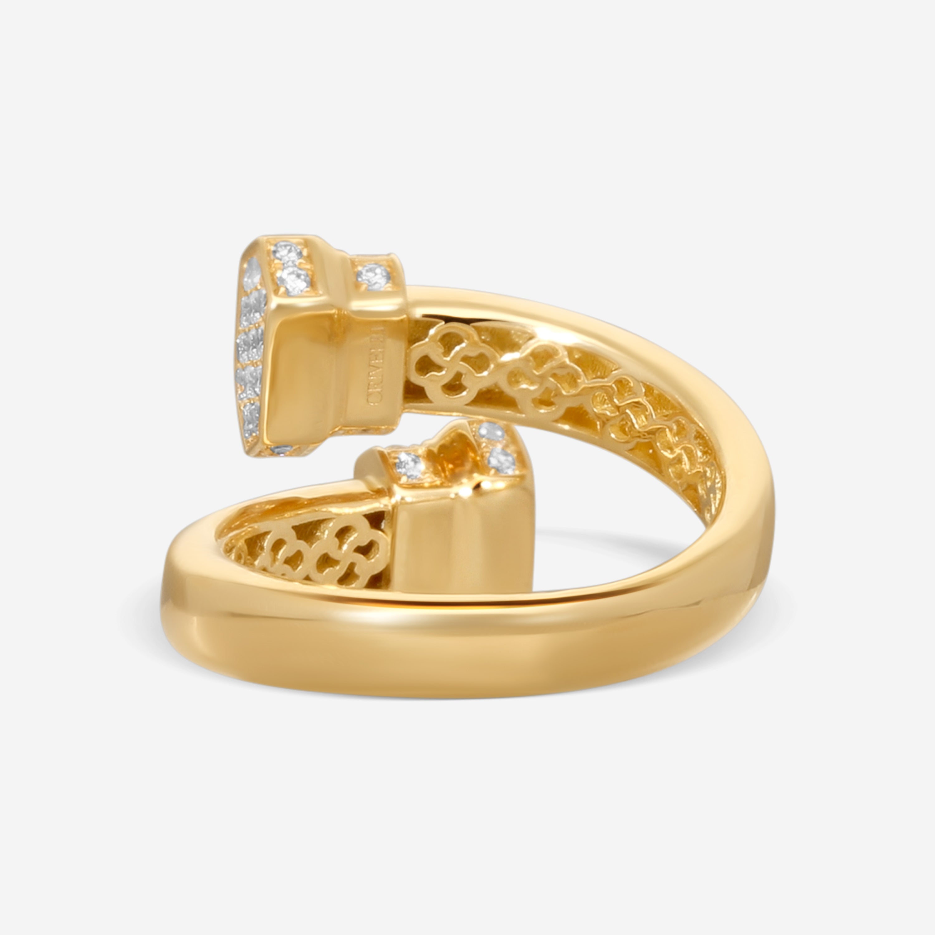 Crivelli 18K Yellow Gold Two-Headed Pillar Wrap Ring Sz. 7 R0312E-7 — view 4
