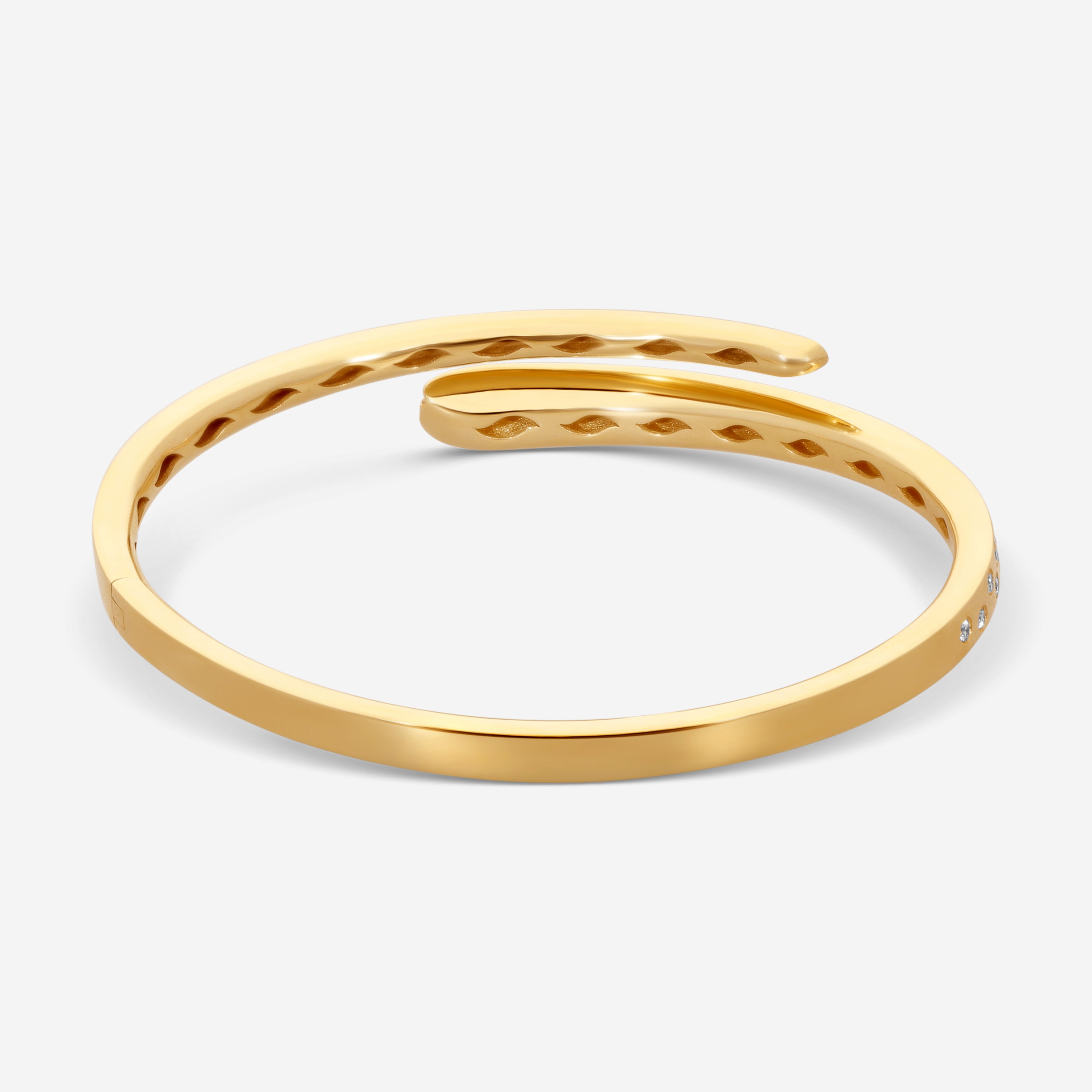 Crivelli 18K Yellow Gold Diamond Open Bangle Bracelet B0253E — view 4