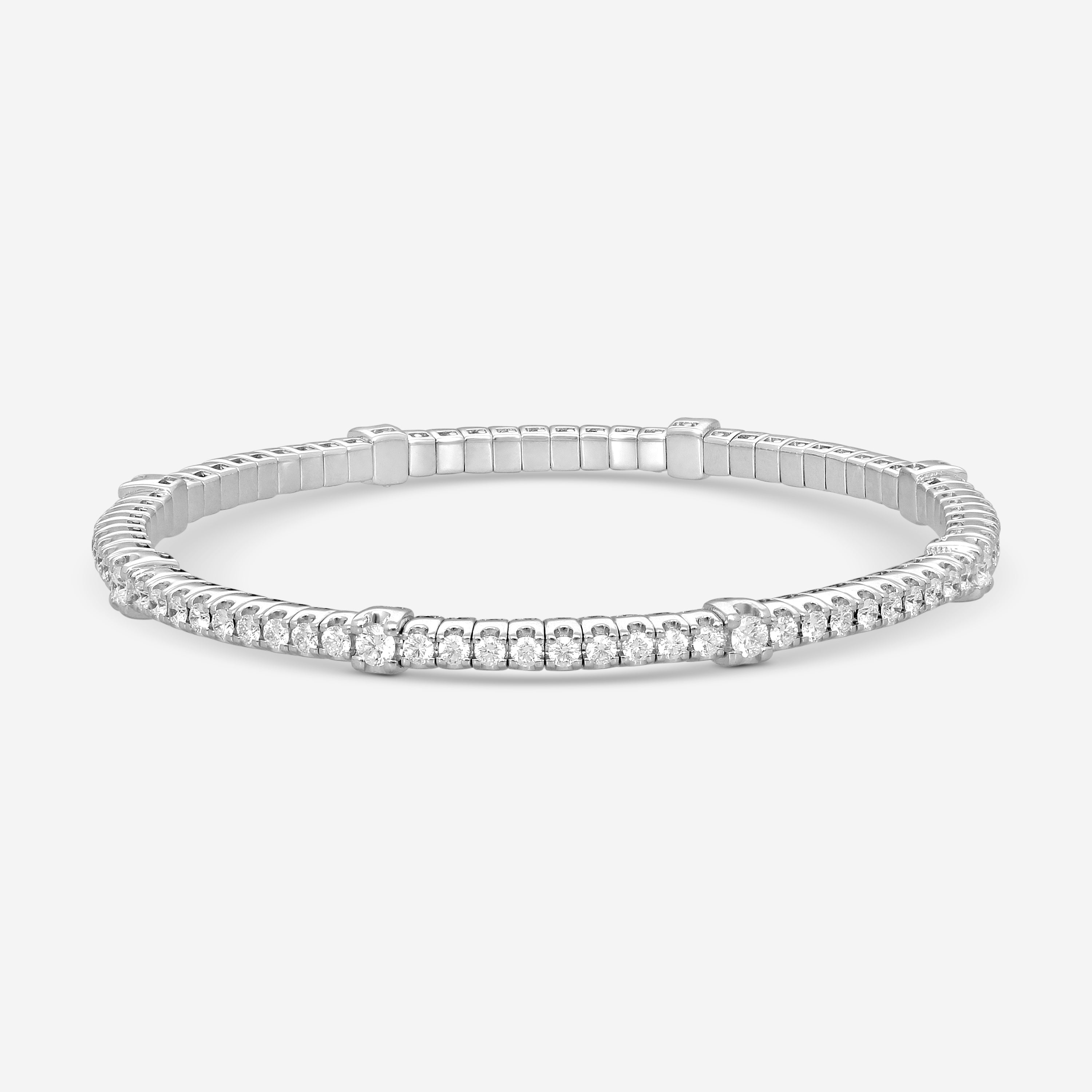 Crivelli 18K White Gold Diamond Flexible Tennis Bracelet B0386E-7