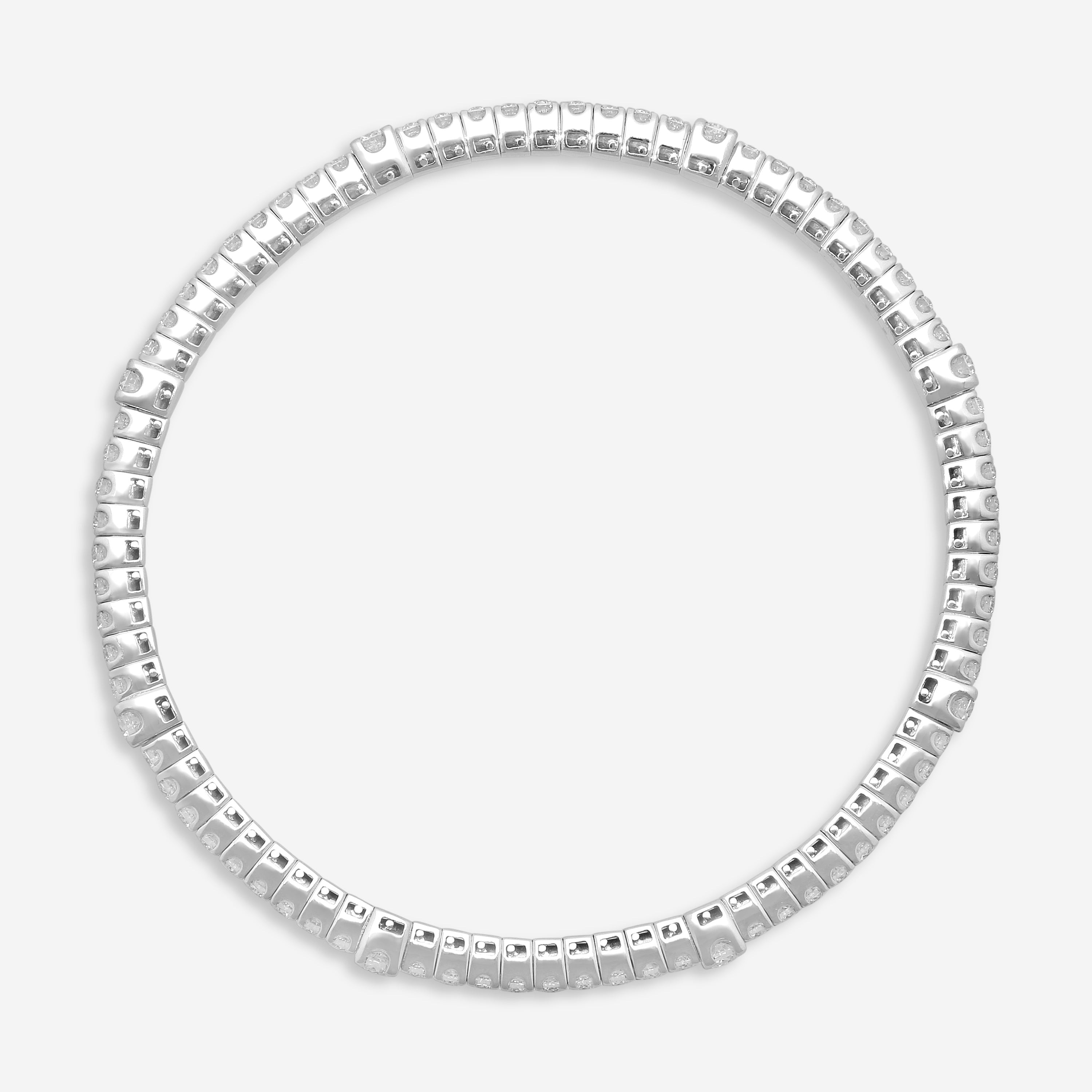 Crivelli 18K White Gold Diamond Flexible Tennis Bracelet B0386E-7 — view 3