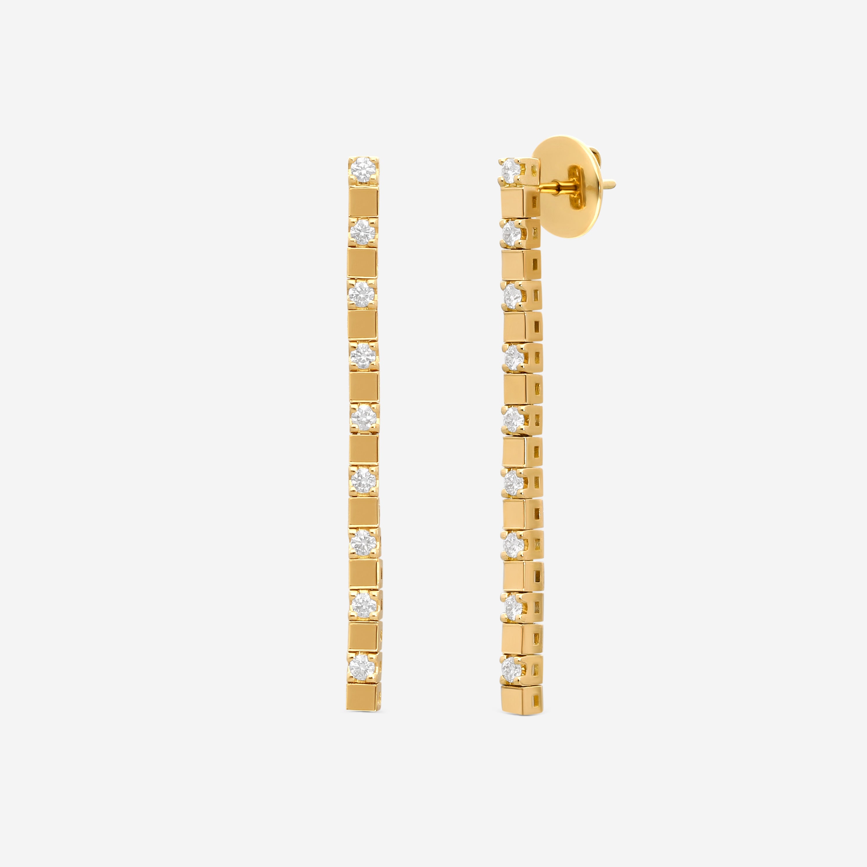 Crivelli 18K Gold Diamond Dangle Drop Earrings E028 — view 2
