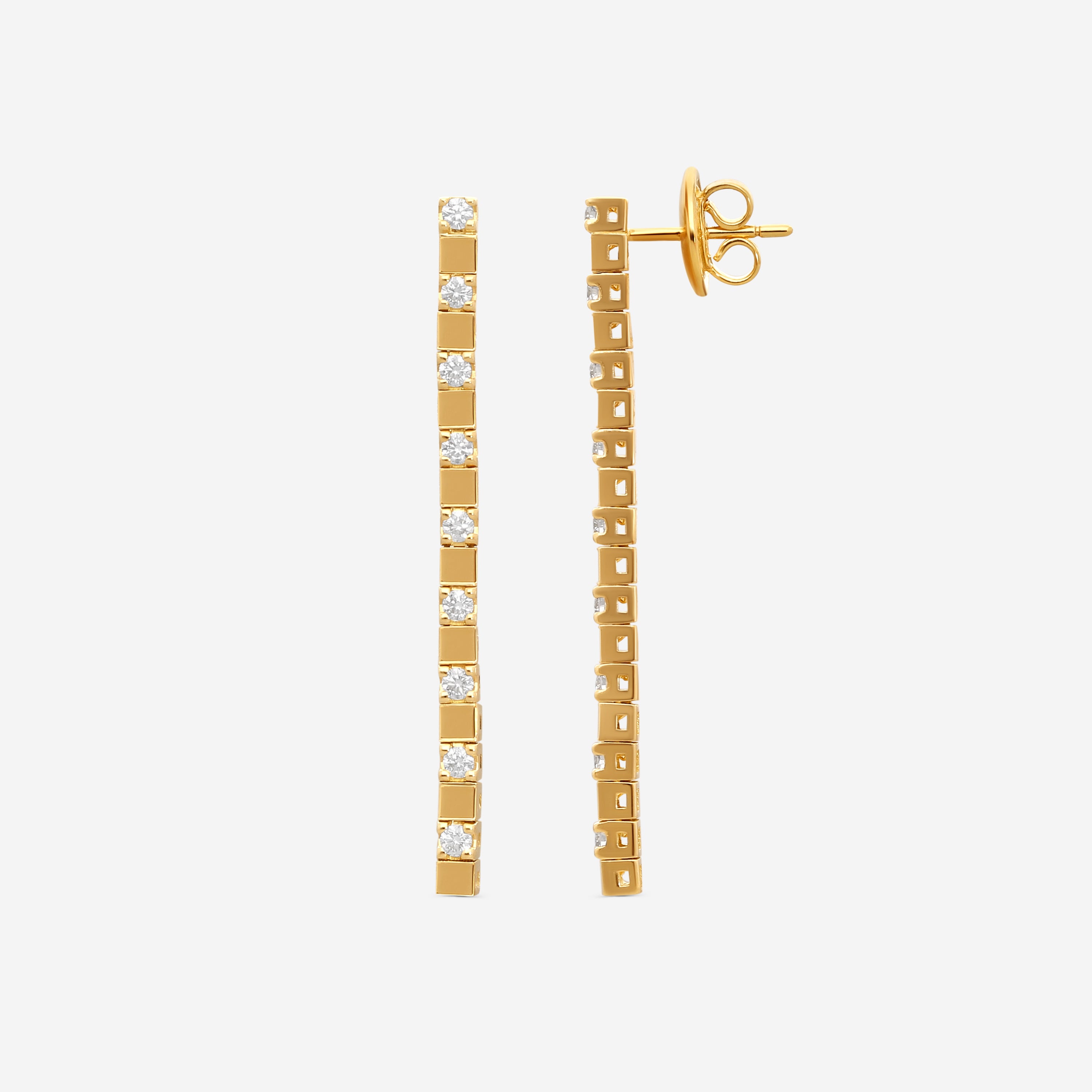 Crivelli 18K Gold Diamond Dangle Drop Earrings E028 — view 3