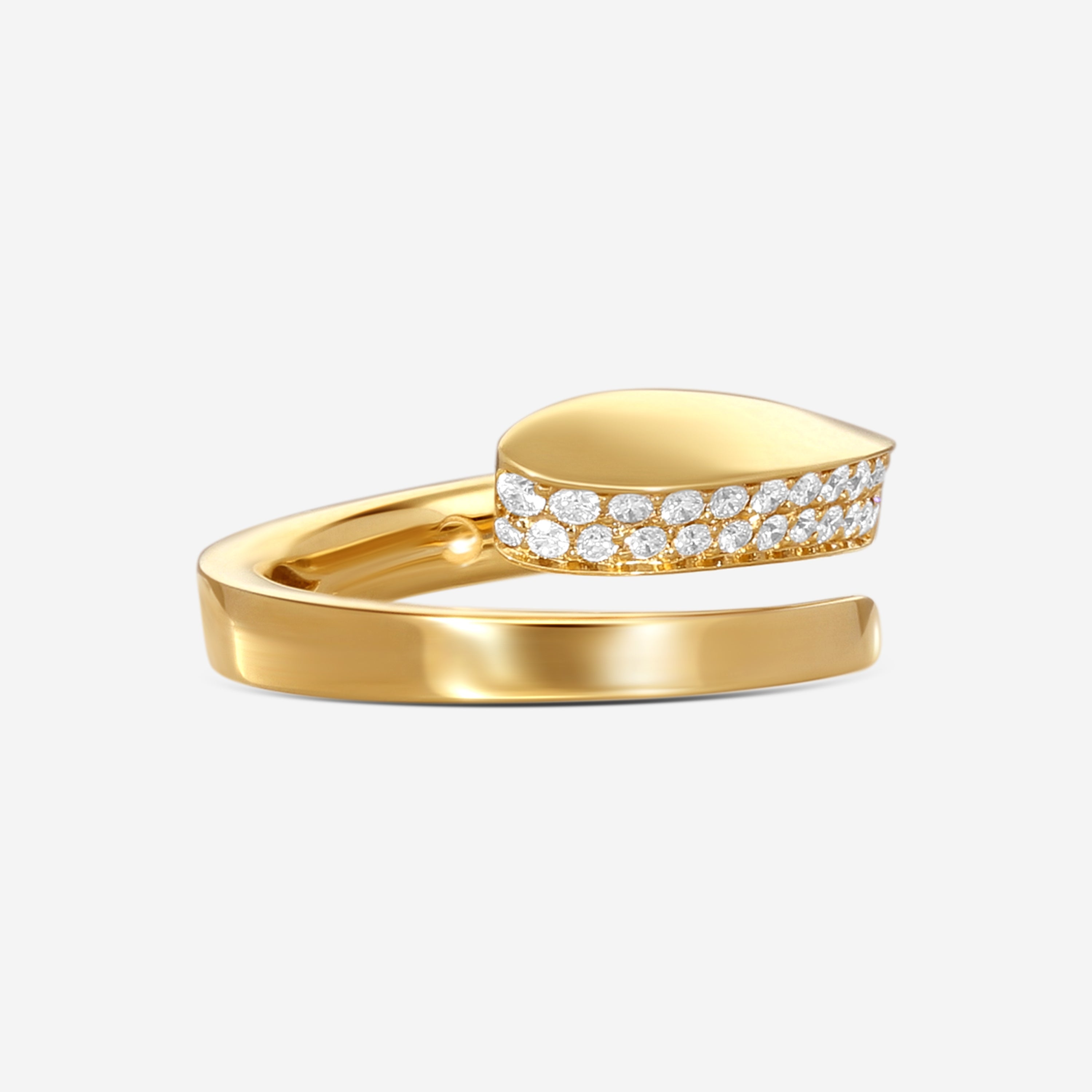 Crivelli 18K Yellow Gold Diamond Slim Wrap Ring Sz. 7 R0216E-7