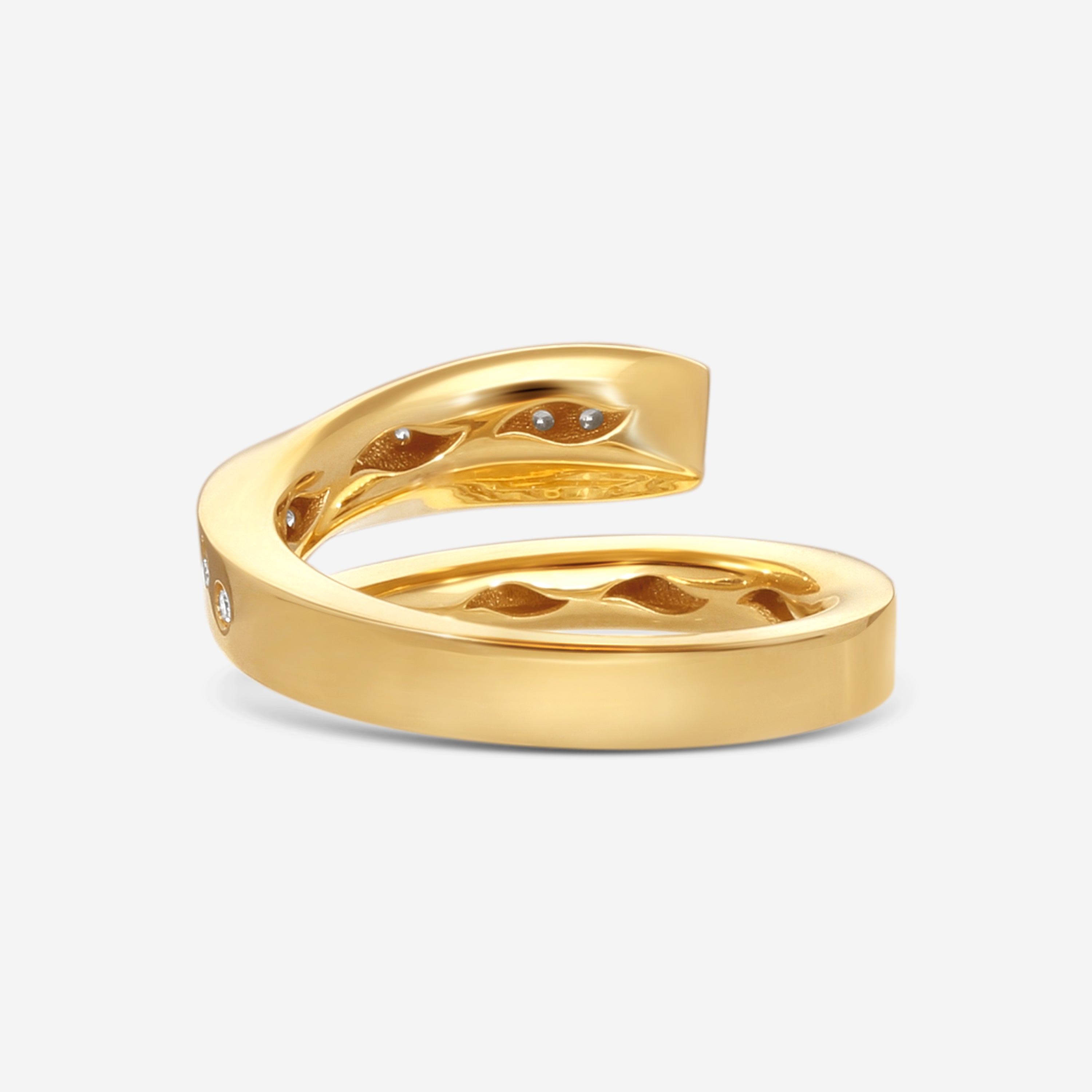 Crivelli 18K Yellow Gold Diamond Slim Wrap Ring Sz. 7 R0216E-7 — view 5