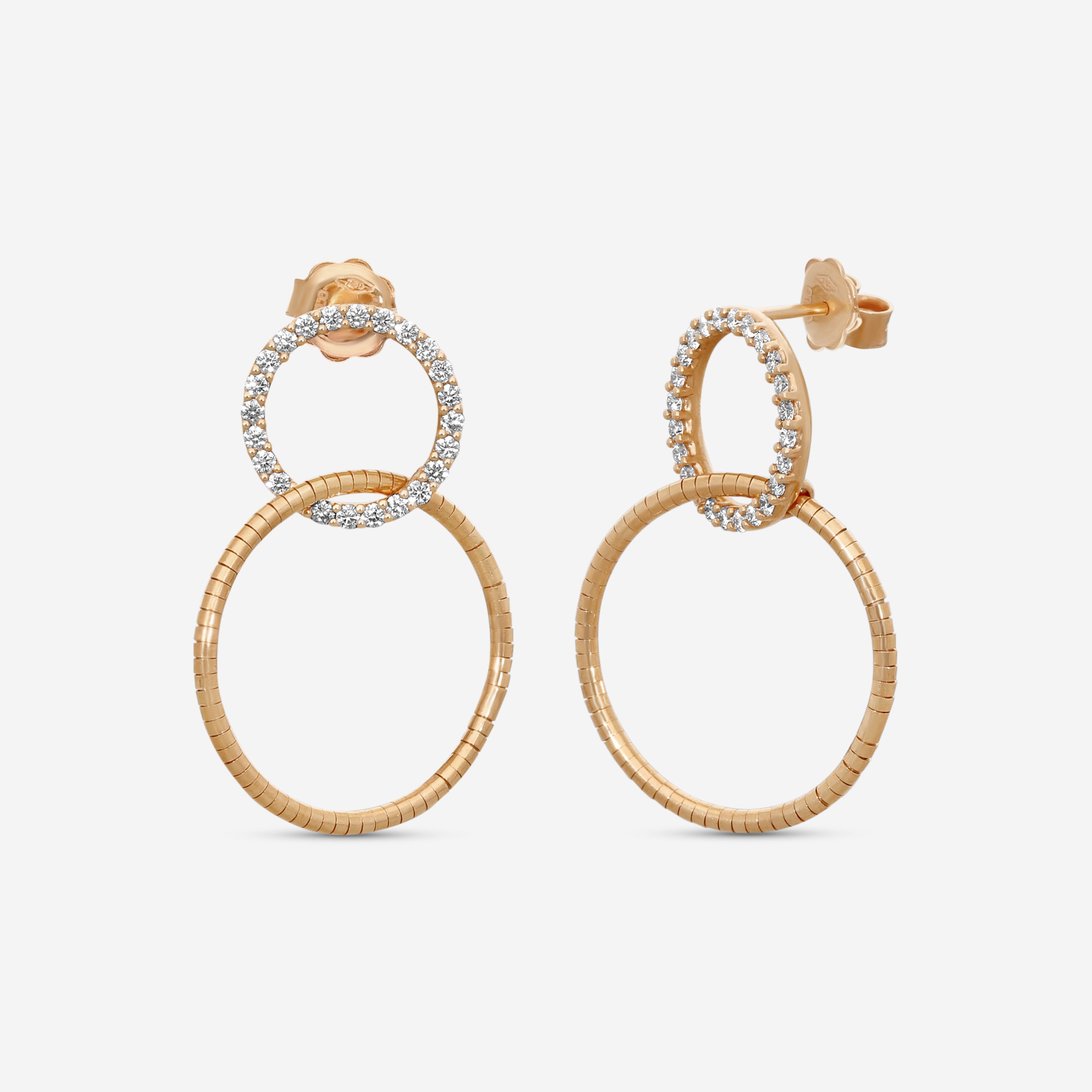 Mattia Cielo Rugiada Tennis 18K Rose Gold & Titanium Diamond Drop Earrings LJWR319-P — view 2