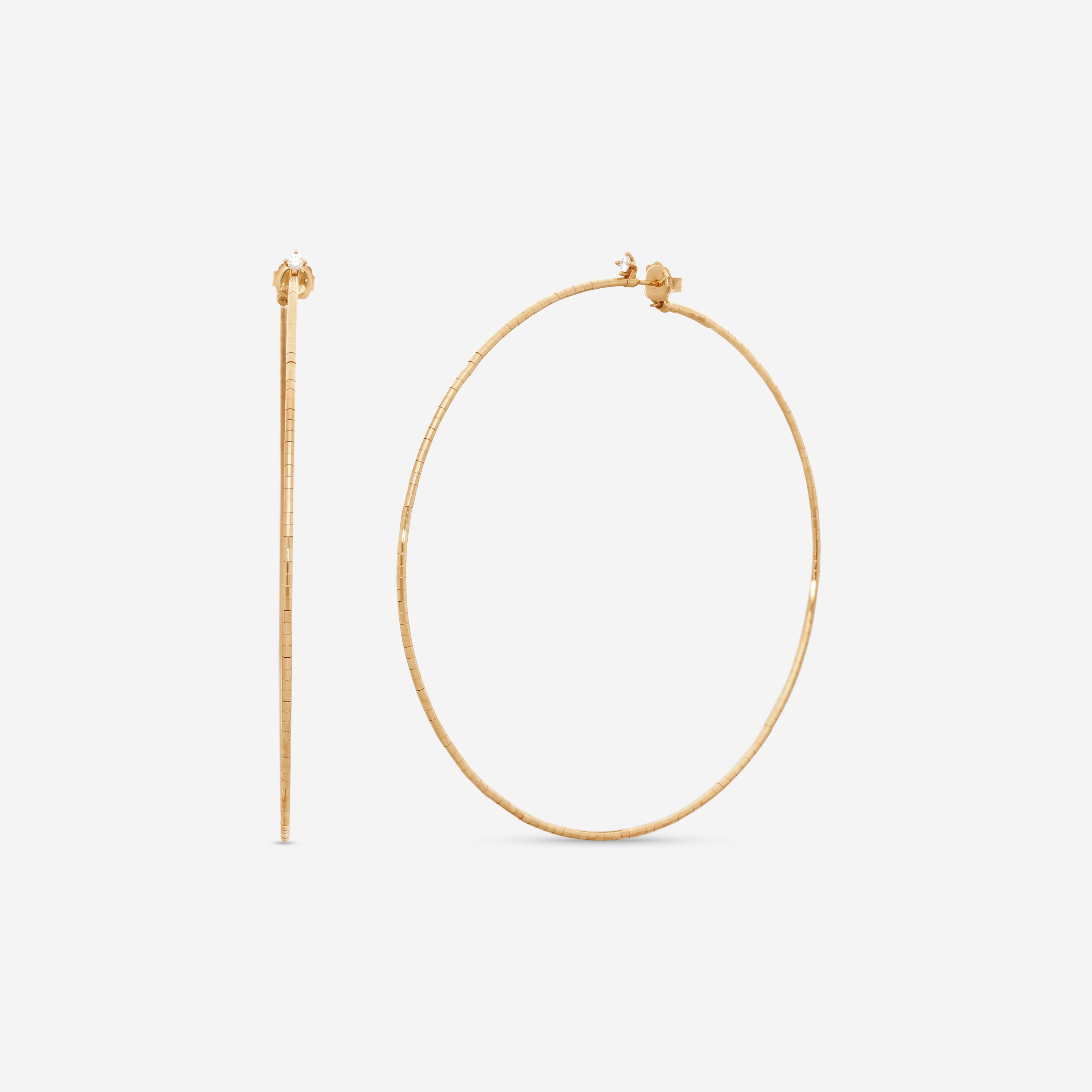 Mattia Cielo Rugiada Diamanti 18K Rose Gold & Titanium Diamond Hoop Earrings LJWR352D-P