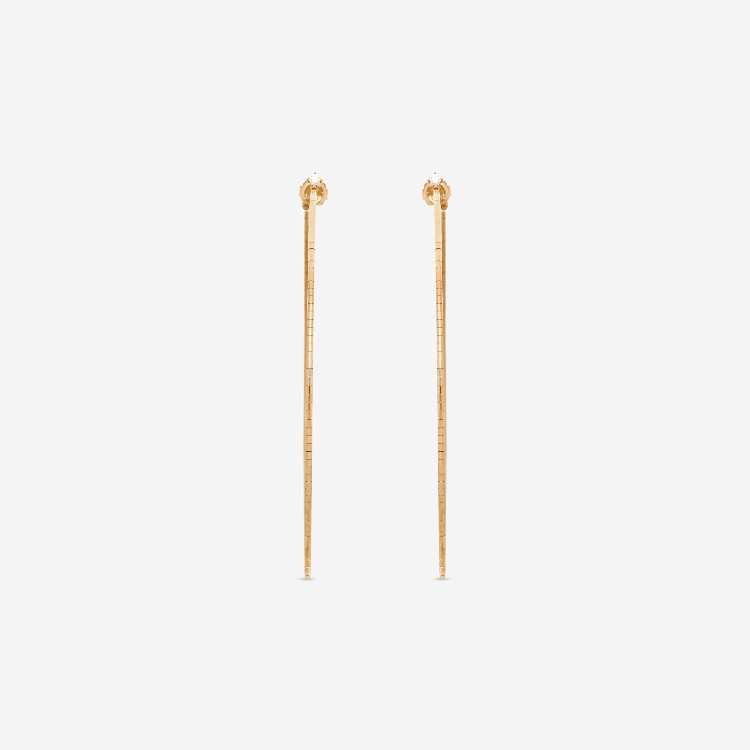 Mattia Cielo Rugiada Diamanti 18K Rose Gold & Titanium Diamond Hoop Earrings LJWR352D-P — view 2