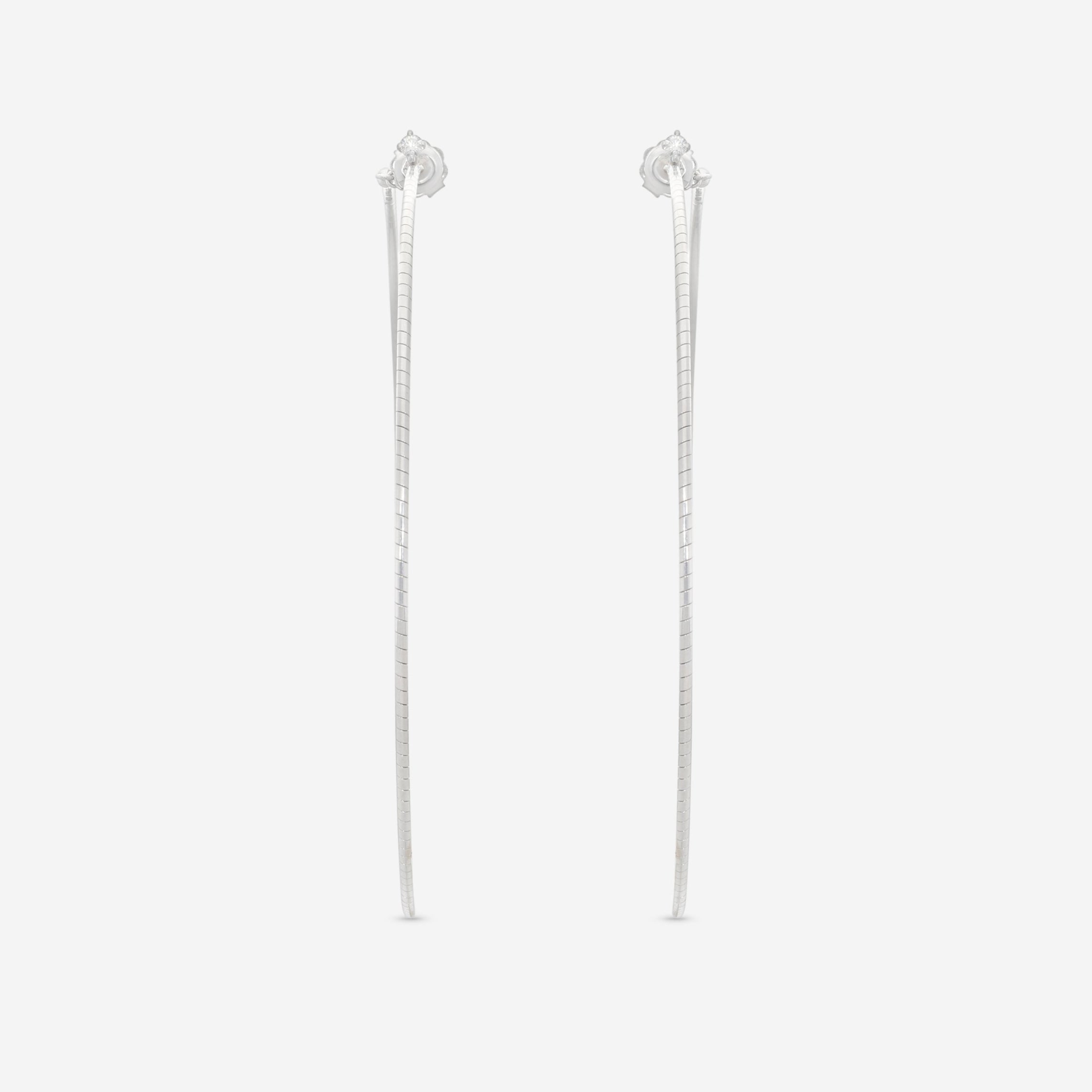 Mattia Cielo Rugiada Diamanti 18K White Gold & Titanium Diamond Hoop Earrings LJWR352D-W — view 2