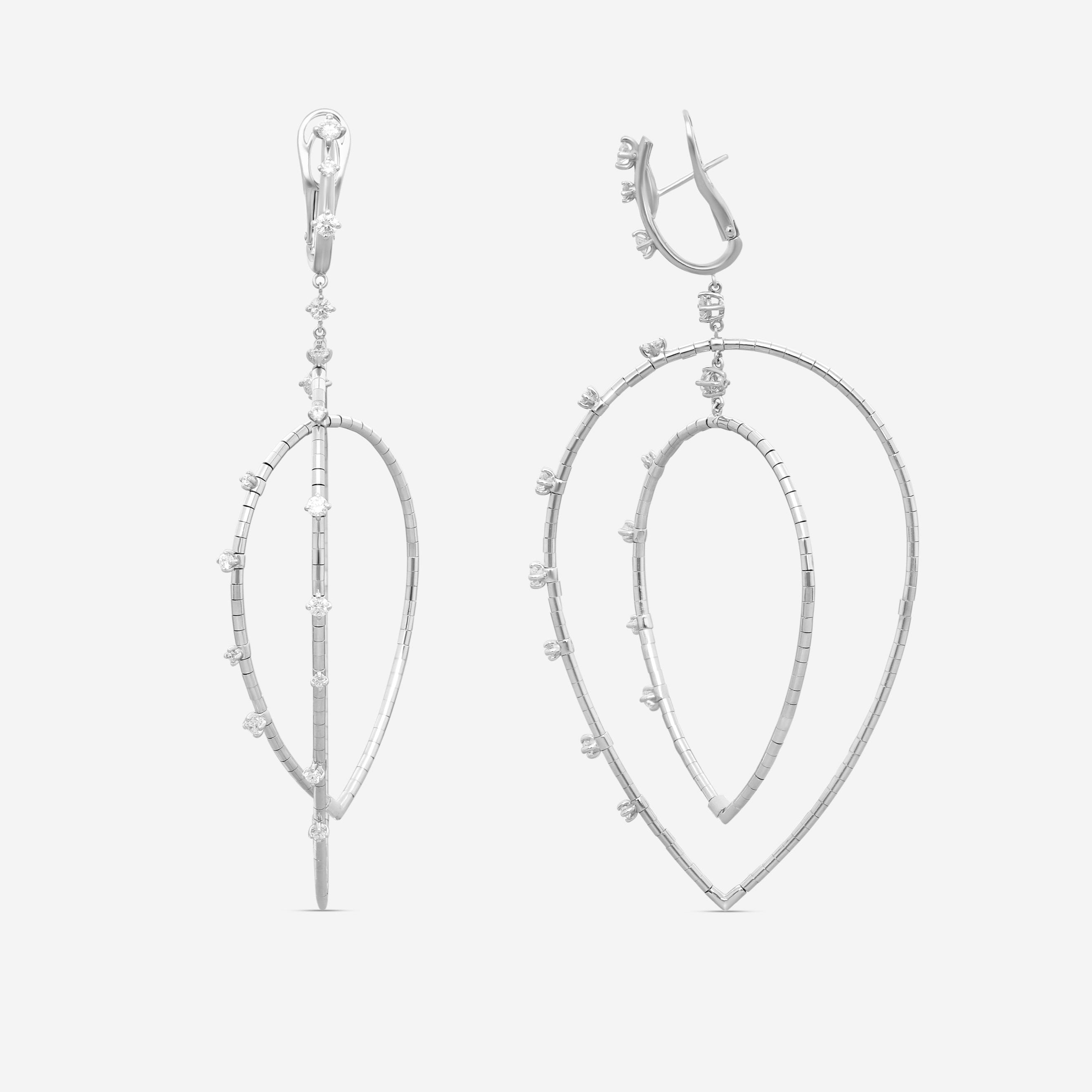 Mattia Cielo Rugiada Diamanti 18K White Gold & Titanium Diamond Drop Earrings LJWR414-W — view 2