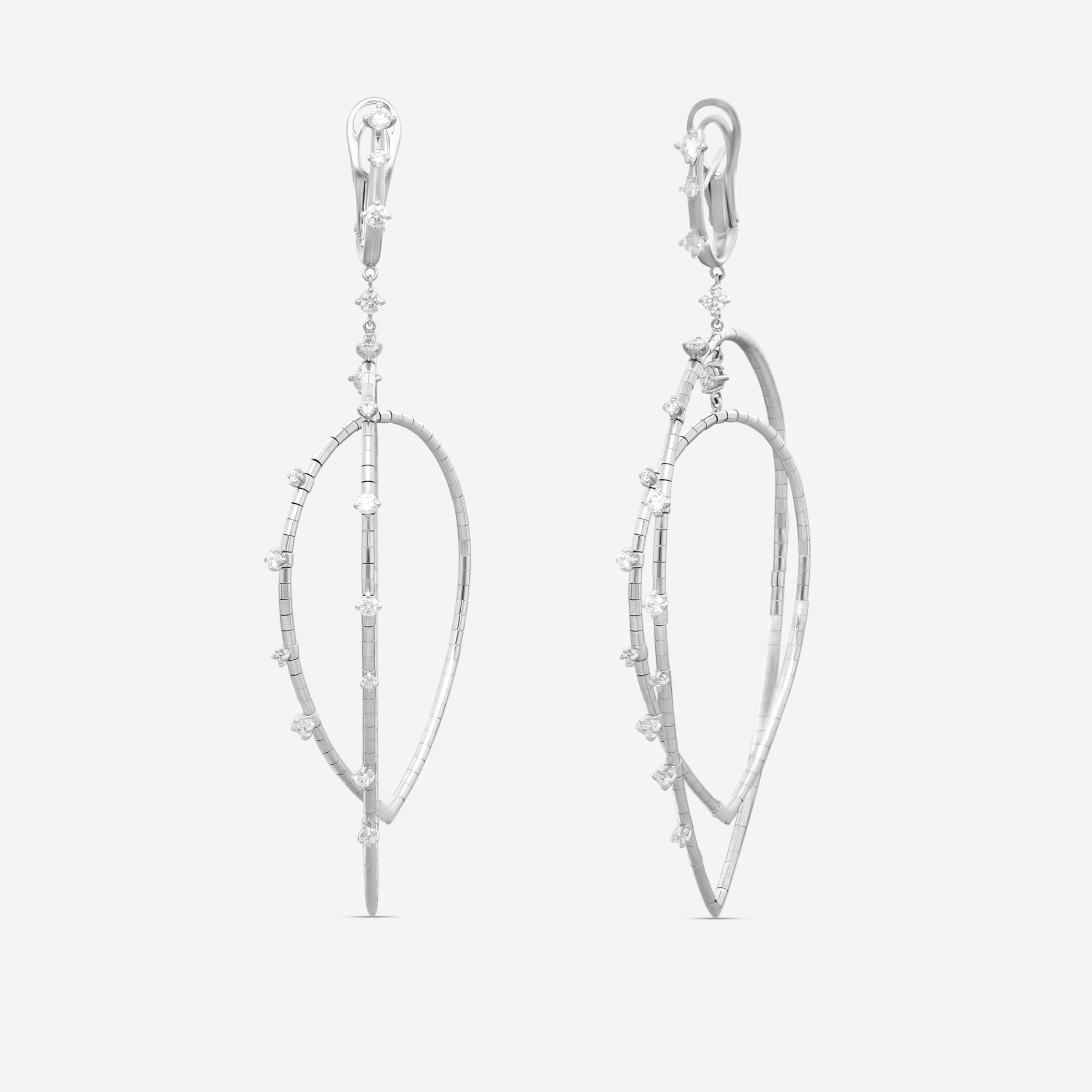Mattia Cielo Rugiada Diamanti 18K White Gold & Titanium Diamond Drop Earrings LJWR414-W — view 3