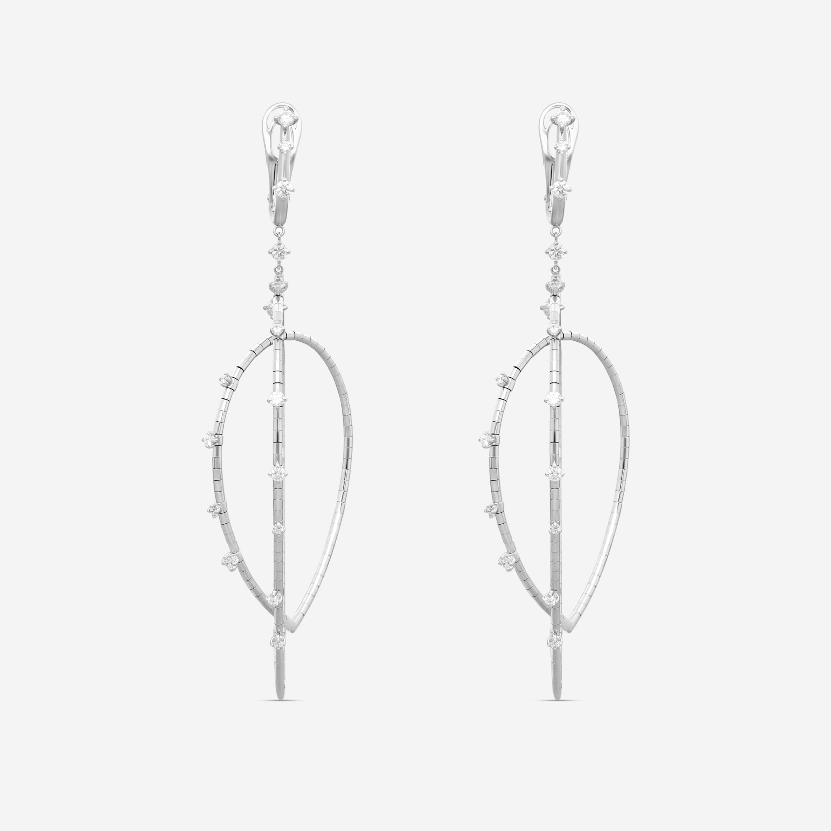 Mattia Cielo Rugiada Diamanti 18K White Gold & Titanium Diamond Drop Earrings LJWR414-W — view 4