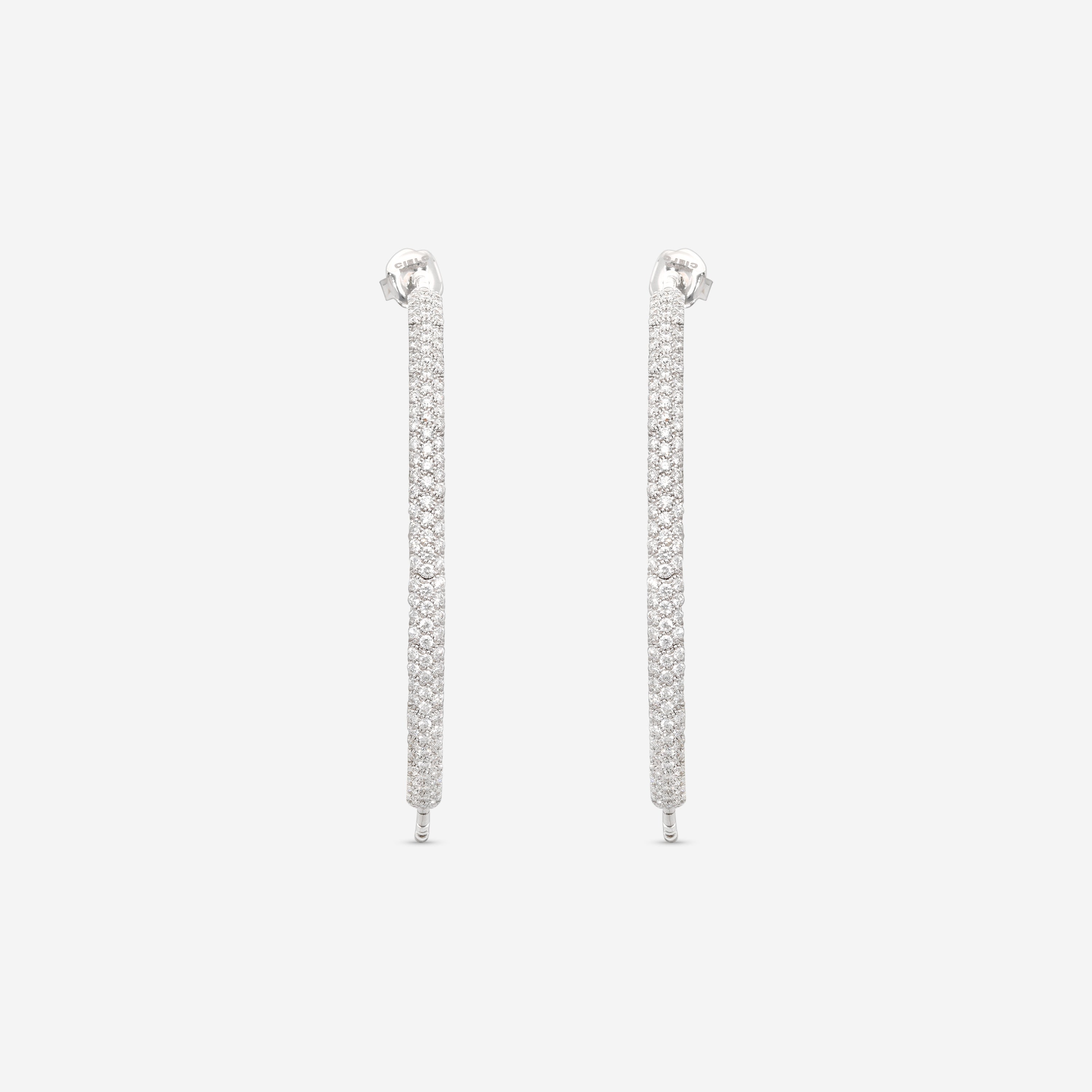 Mattia Cielo Rugiada Pave 18K White Gold & Titanium Diamond Hoop Earrings LJWR225-W — view 2