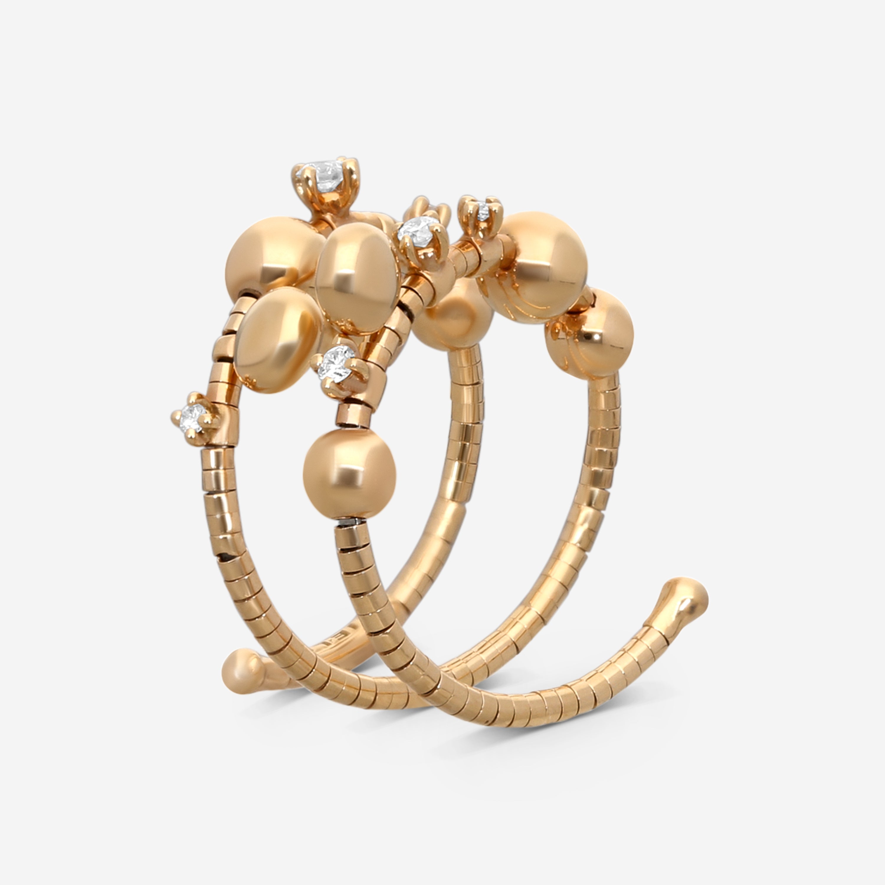 Mattia Cielo Rugiada Gocce 18K Rose Gold & Titanium Diamond Ring LJWR300-PM — view 2