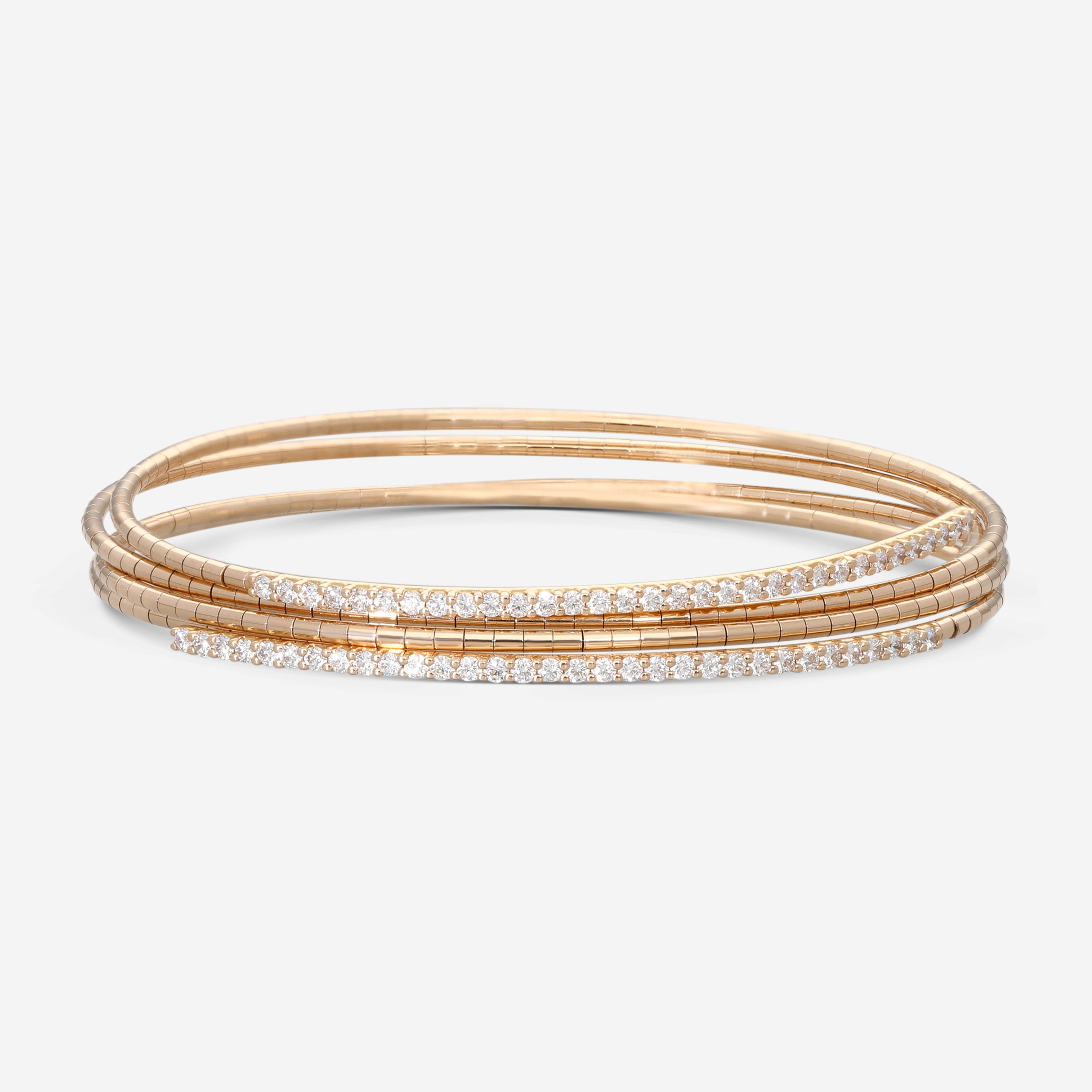 Mattia Cielo Rugiada Tennis 18K Rose Gold & Titanium Diamond Wrap Bracelet LJWR349-PM — view 2