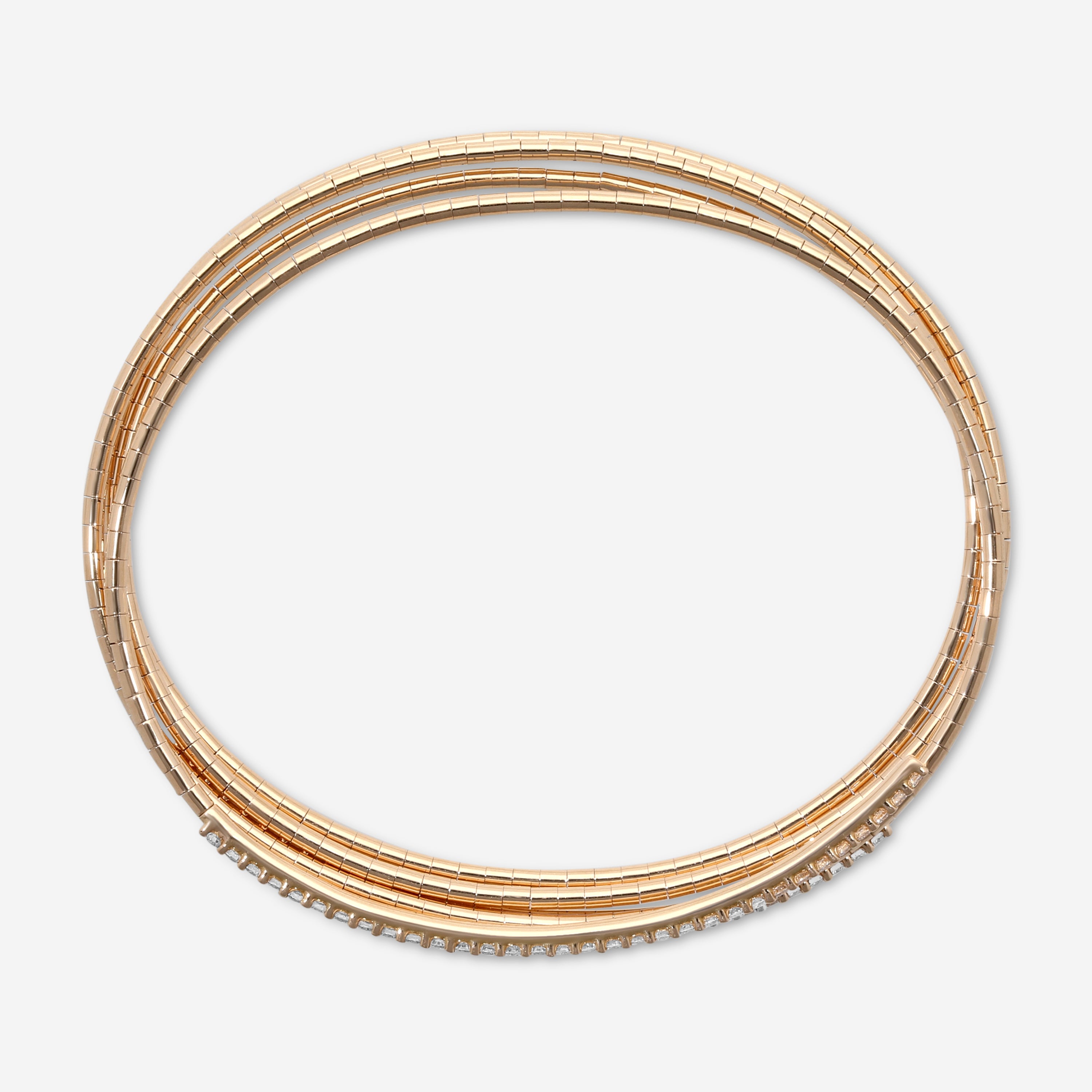 Mattia Cielo Rugiada Tennis 18K Rose Gold & Titanium Diamond Wrap Bracelet LJWR349-PM — view 3