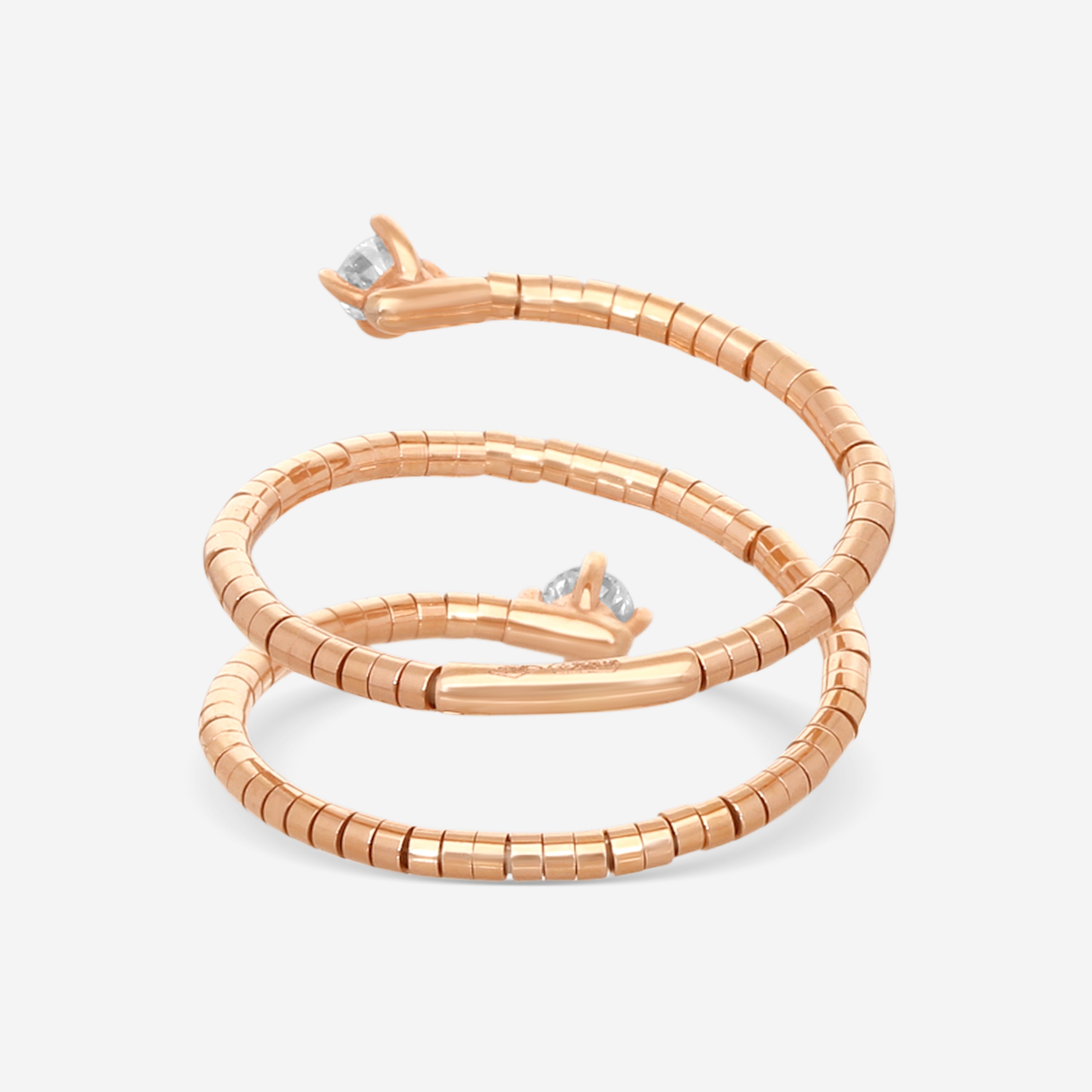 Mattia Cielo Rugiada Diamanti 18K Rose Gold & Titanium Diamond Wrap Ring LJWR299-PM — view 2