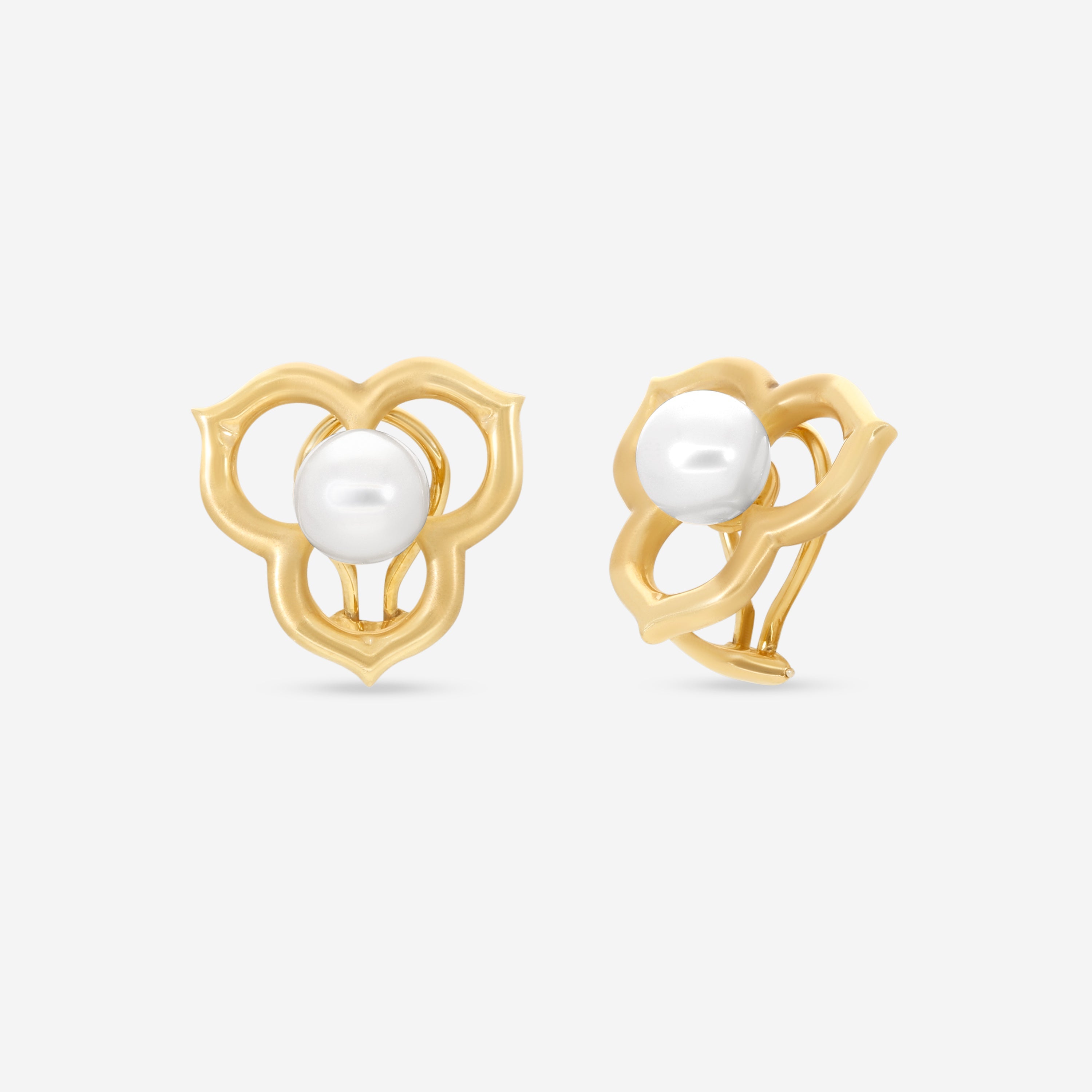 Assael Angela Cummings 18K Yellow Gold Akoya Pearl Open Petal Earrings ACE0163 — view 3