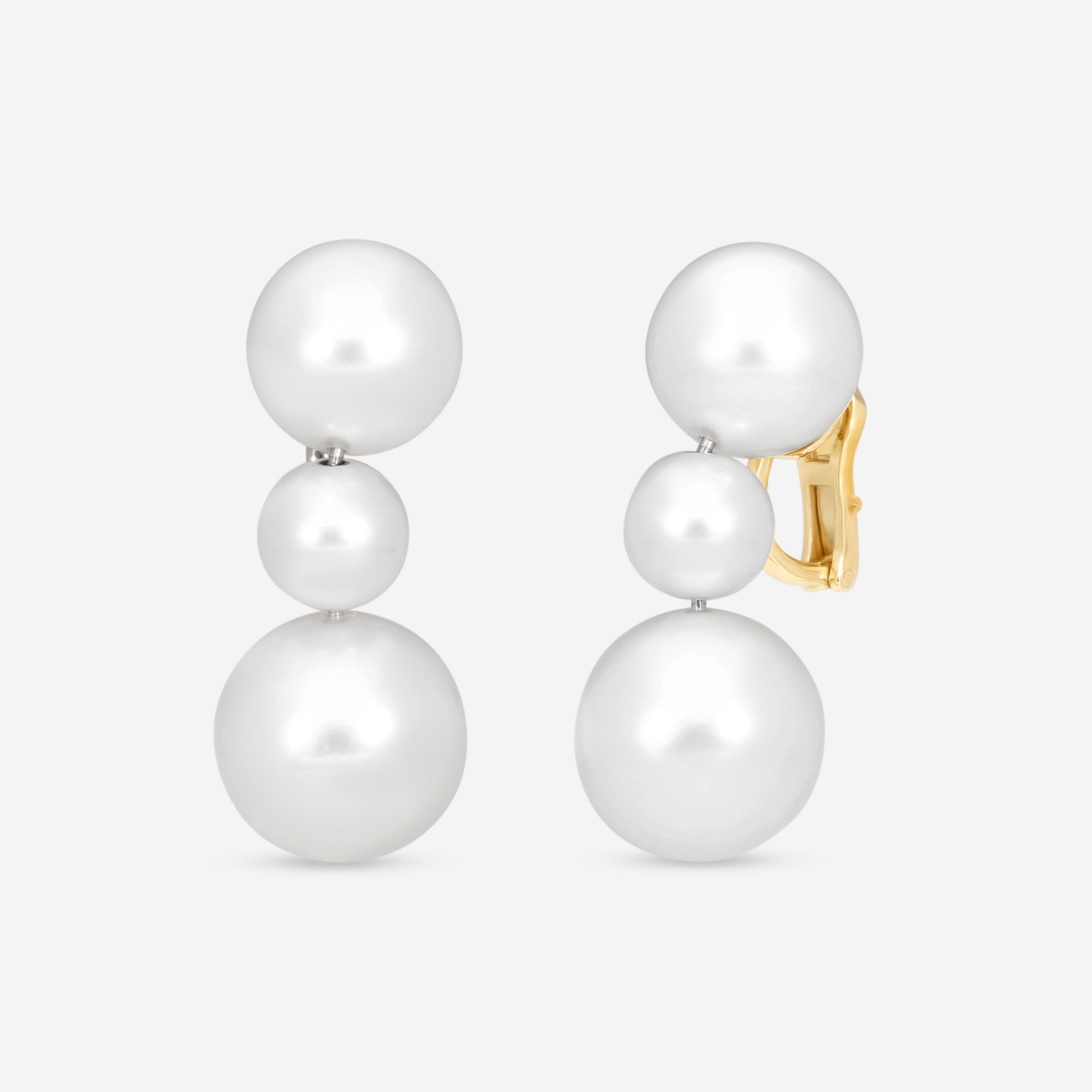 Assael 18K White Gold South Sea Cultured Pearl Connector Earrings EPC-WSS00007 — view 2