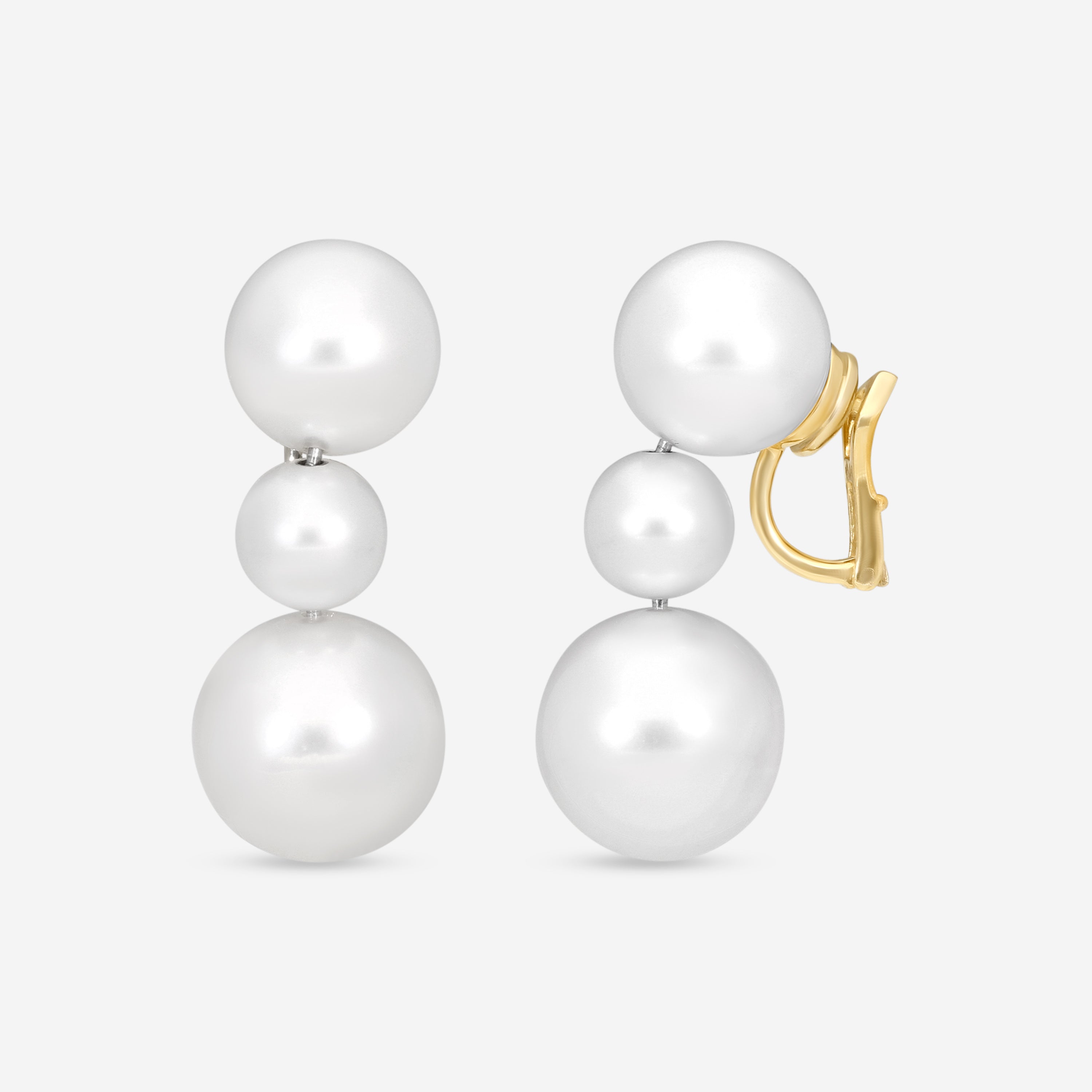 Assael 18K White Gold South Sea Cultured Pearl Connector Earrings EPC-WSS00007 — view 3