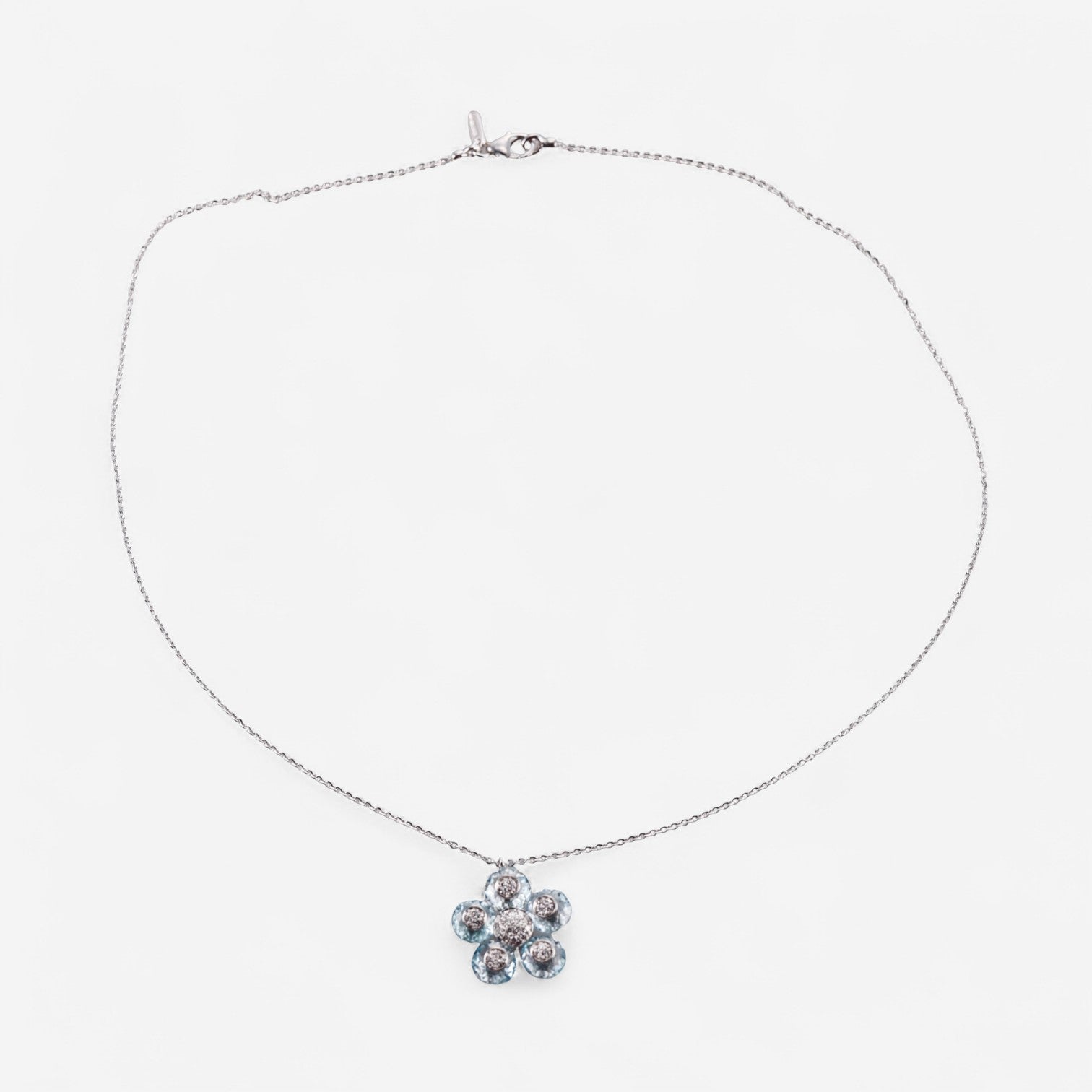 Tavanti 18K White Gold Diamond & Blue Topaz Pendant Necklace JF-82-2090-W-99 — view 2