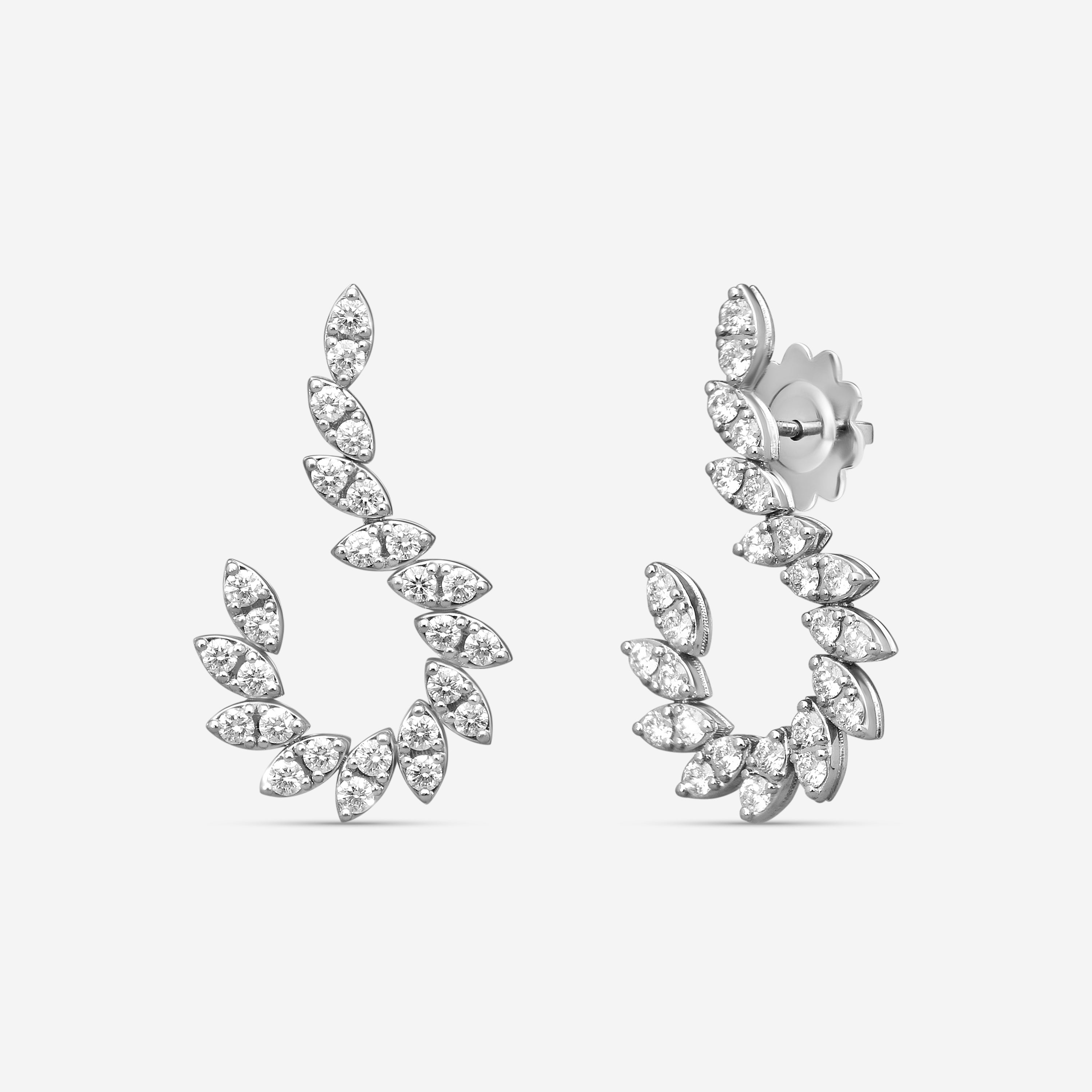 Roberto Coin Marquesa 18K White Gold Diamond Drop Earrings 8882873AWERX — view 2