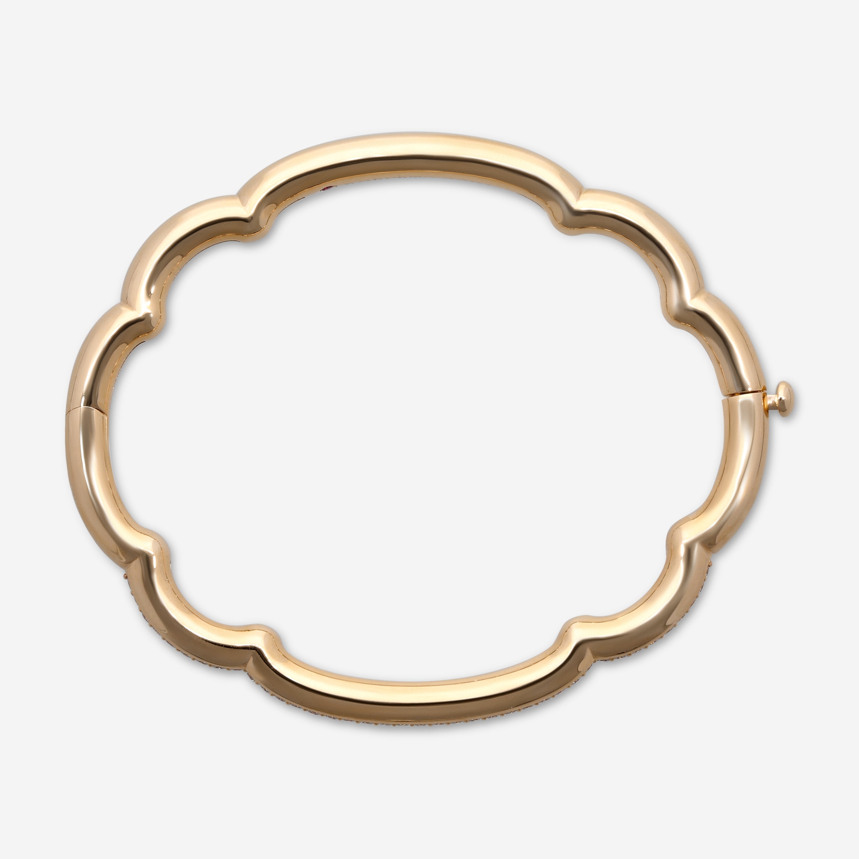 Roberto Coin Cialoma 18K Rose Gold Diamond Cloud Bangle Bracelet 7773574AXBAX — view 3
