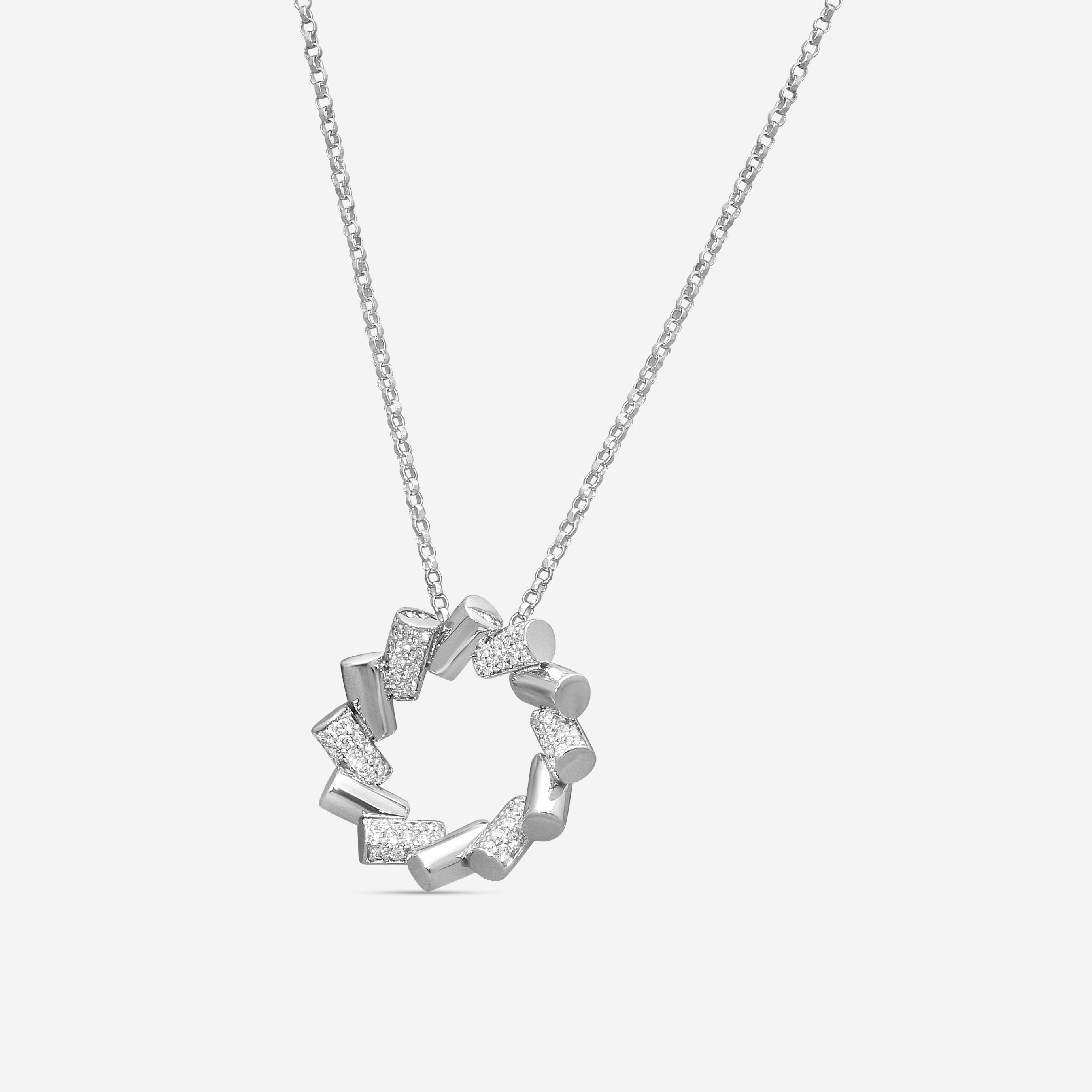 Roberto Coin Domino 18K White Gold Diamond Pendant Necklace 8883335AW17X — view 2
