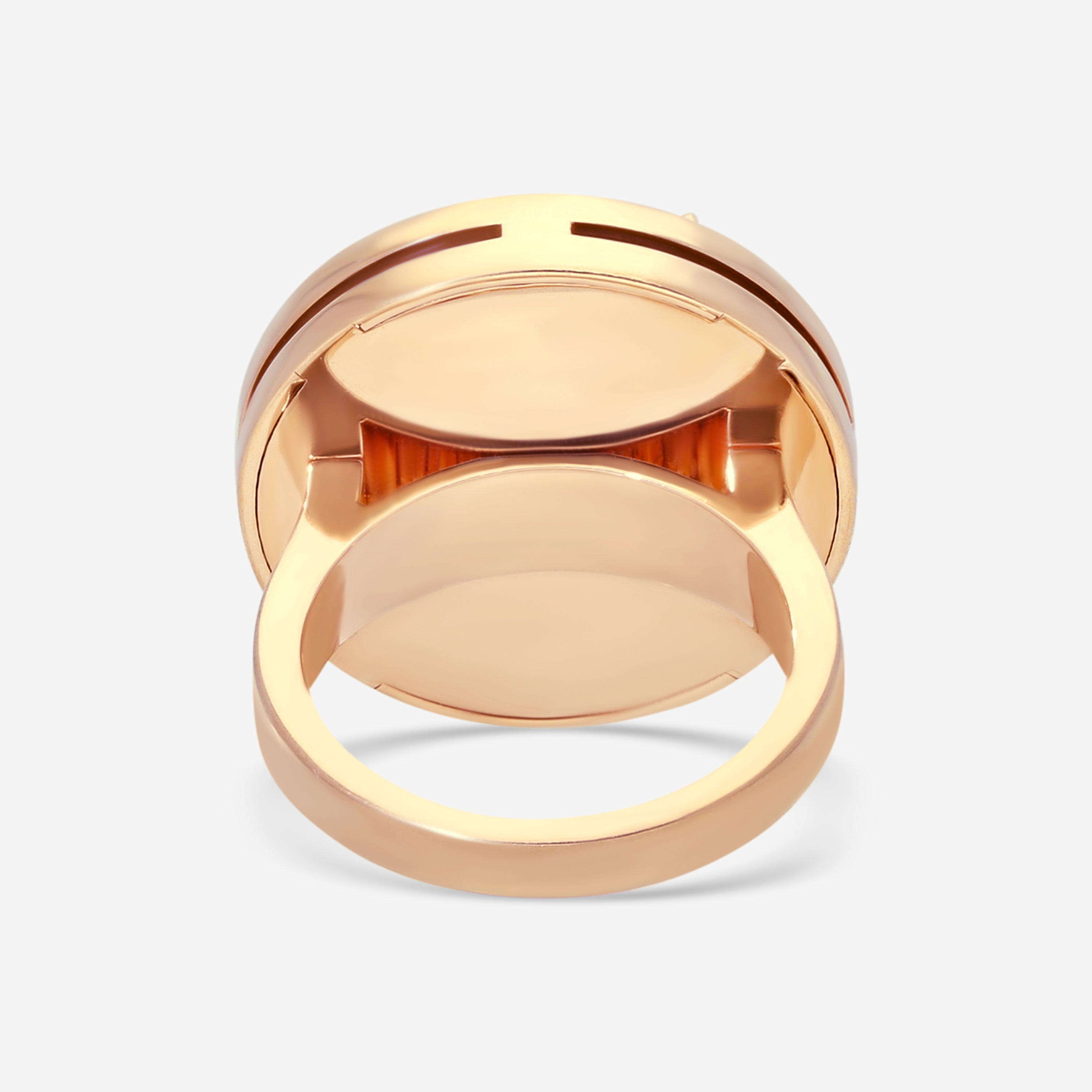 Roberto Coin Love in Verona 18K Rose Gold Diamond, Black Jade & Malachite Ring Sz. 6.5 8883125AX65X — view 3