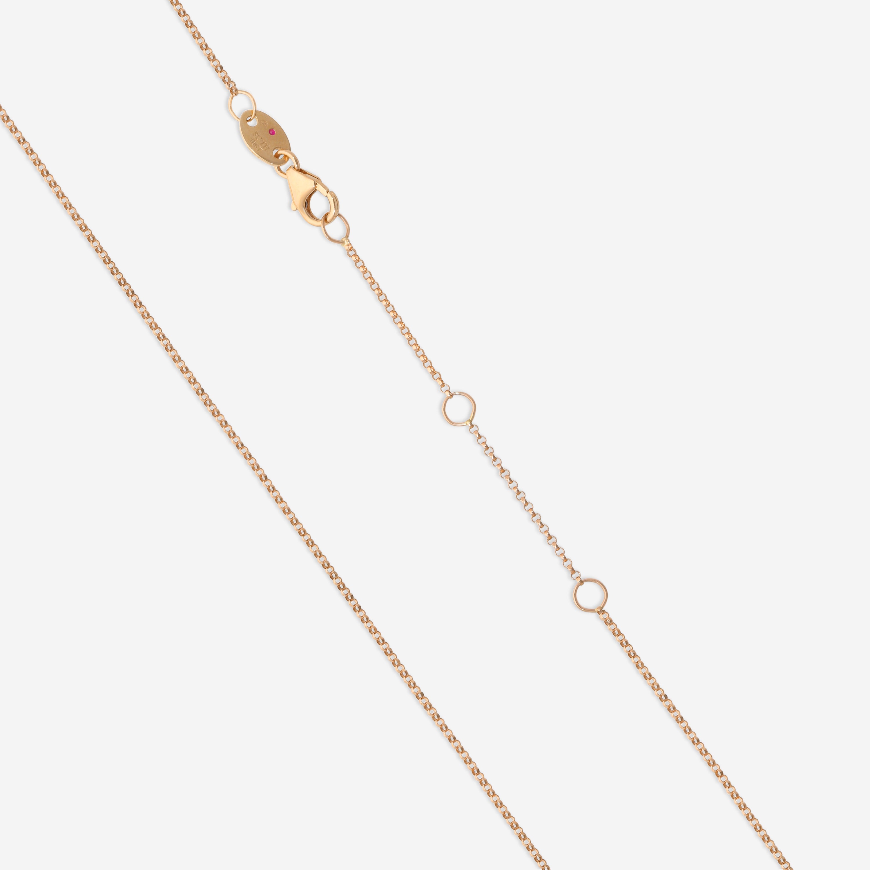 Roberto Coin Domino 18K Rose Gold Diamond Pendant Necklace 8883335AX17X — view 3