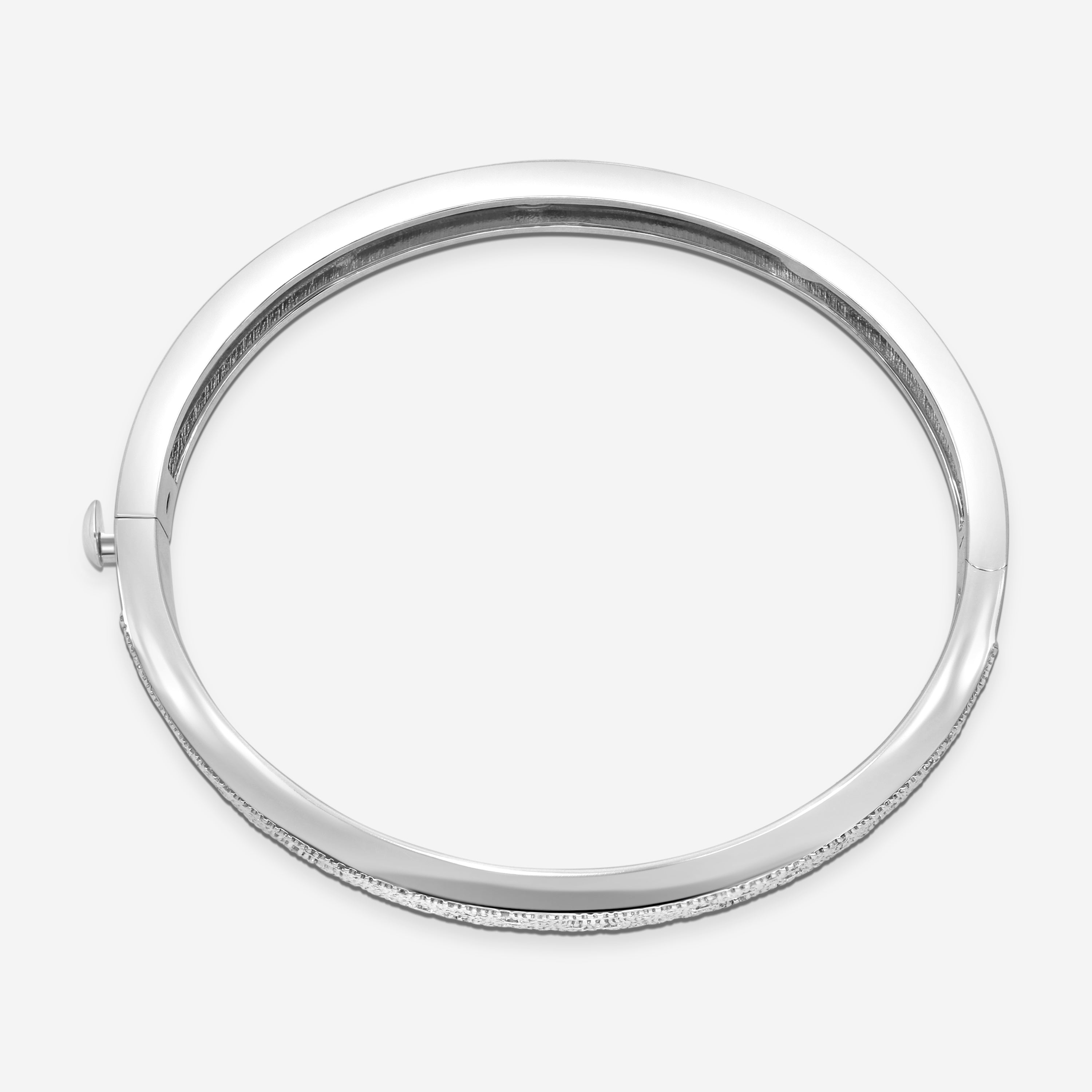 Roberto Coin Pois Moi Luna 18K White Gold Diamond Bangle Bracelet 8882510AWBAX — view 2
