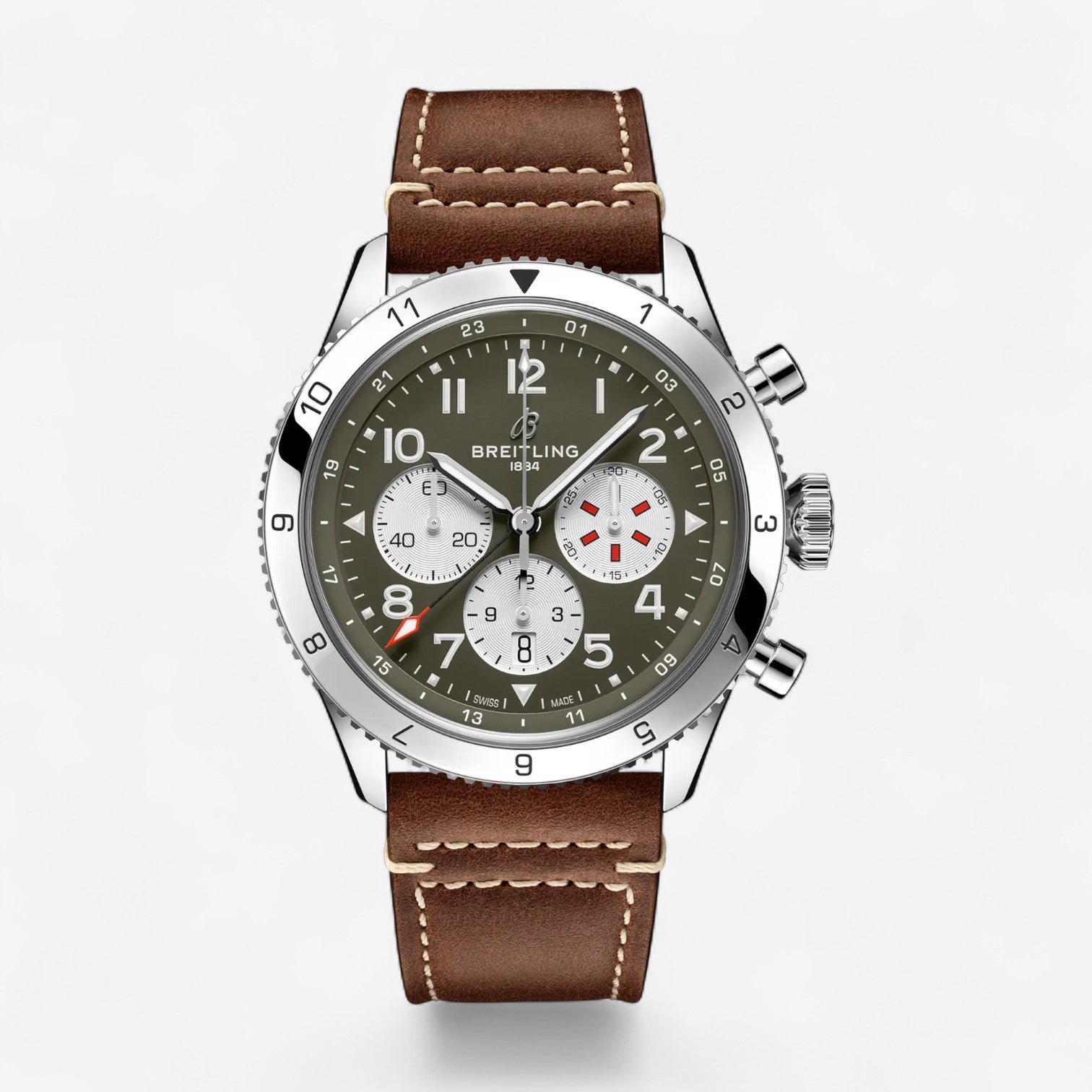Breitling Classic Super Avi B04 Chronograph GMT Curtiss Warhawk Stainless Steel Automatic Men’s Watch AB04452A1L1X1