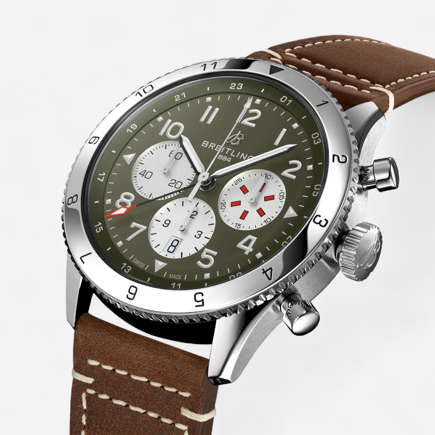 Breitling Classic Super Avi B04 Chronograph GMT Curtiss Warhawk Stainless Steel Automatic Men’s Watch AB04452A1L1X1 — view 2