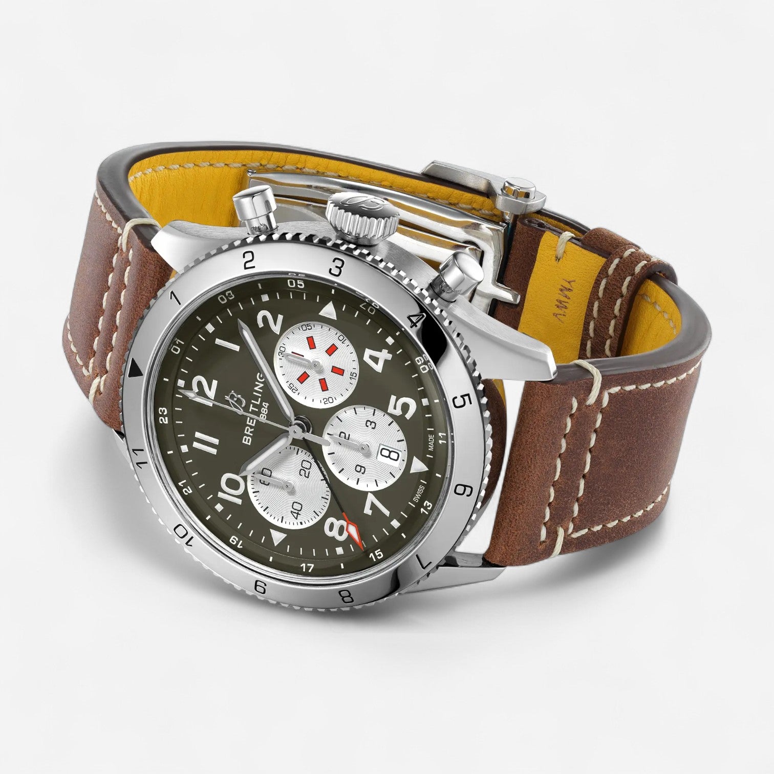 Breitling Classic Super Avi B04 Chronograph GMT Curtiss Warhawk Stainless Steel Automatic Men’s Watch AB04452A1L1X1 — view 3