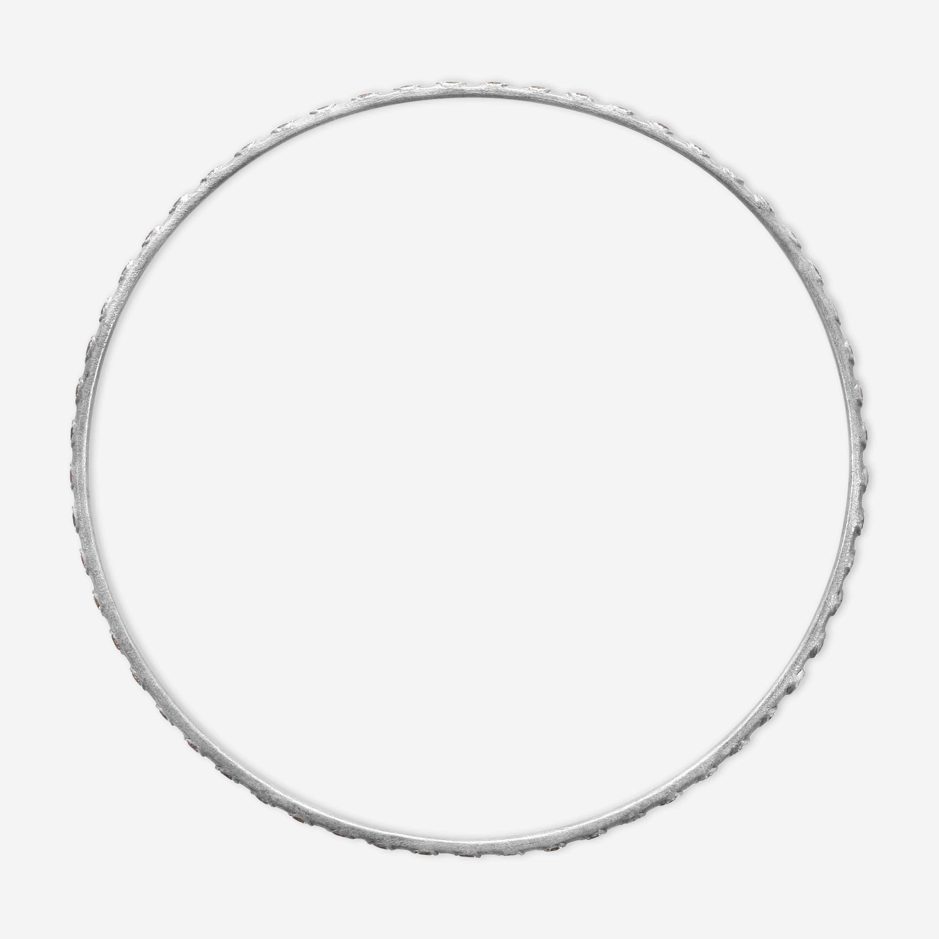Armenta New World Sterling Silver Champagne Diamond Eternity Bangle Bracelet 02869 — view 2
