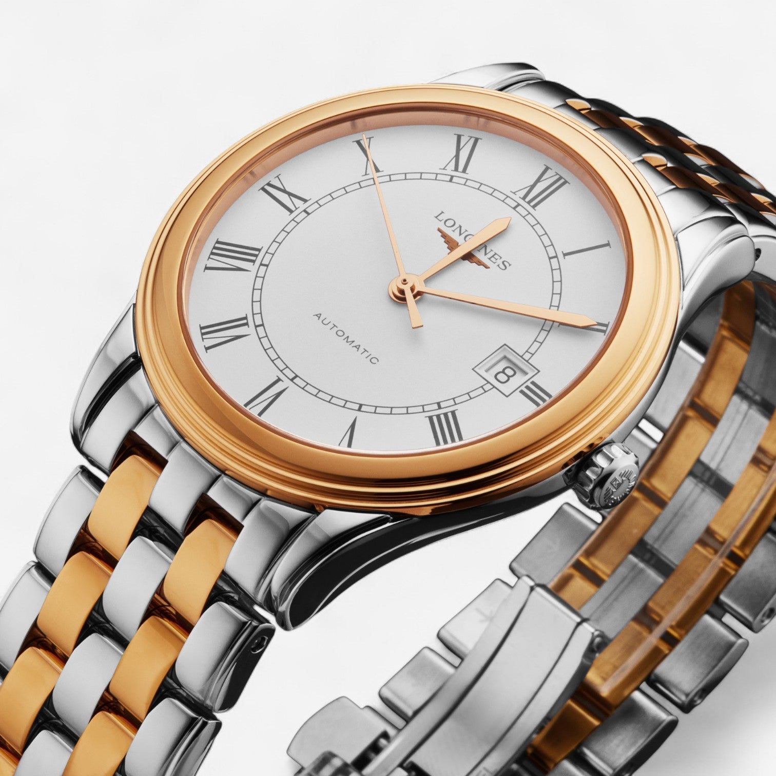 Longines Flagship Stainless Steel & 18K Rose Gold Automatic Men’s Watch L4.874.3.91.7 — view 2