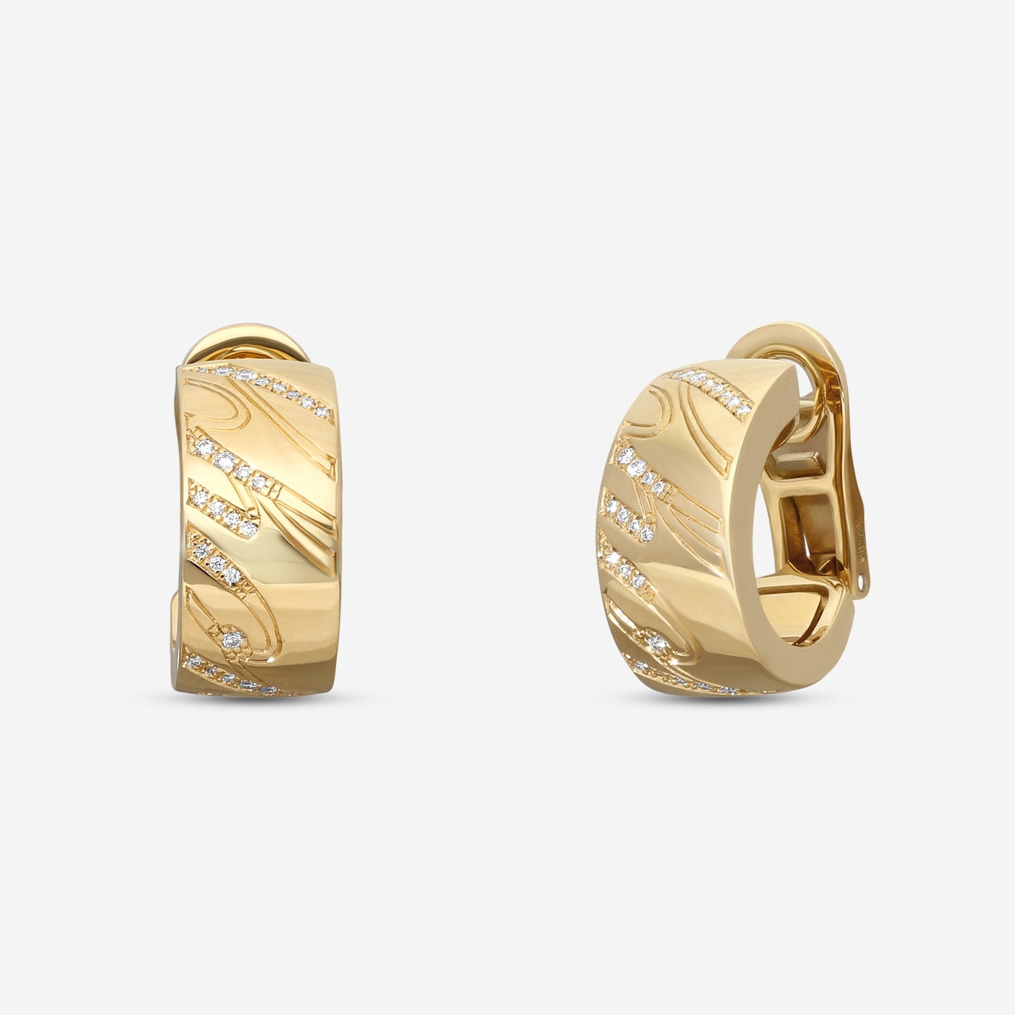 Chopard Chopardissimo 18K Yellow Gold Diamond Hoop Earrings 837031-0002