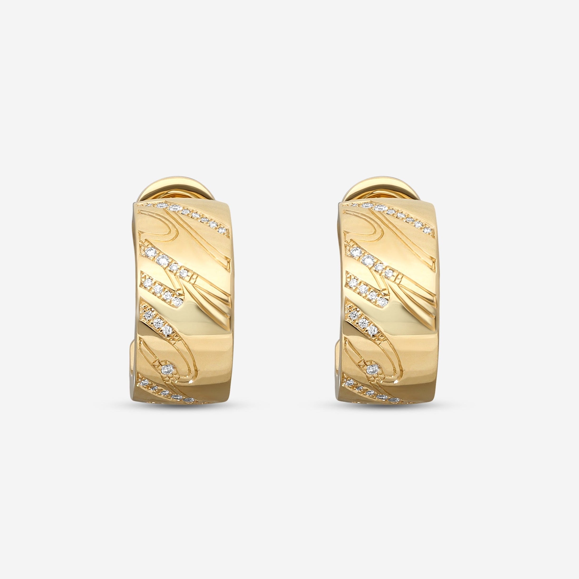 Chopard Chopardissimo 18K Yellow Gold Diamond Hoop Earrings 837031-0002 — view 2