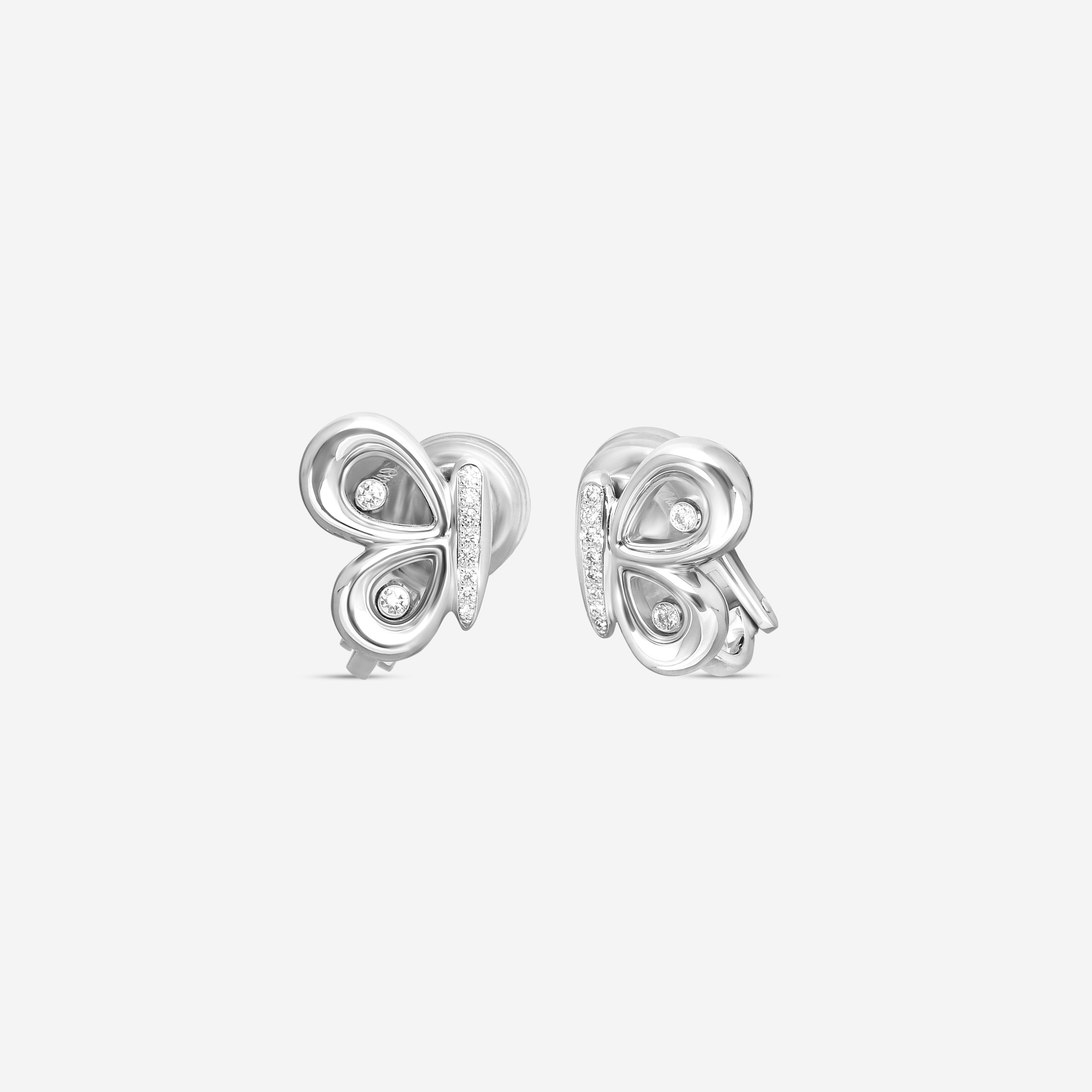 Chopard Happy Butterfly 18K White Gold Diamond Stud Earrings 849511-1201 — view 2