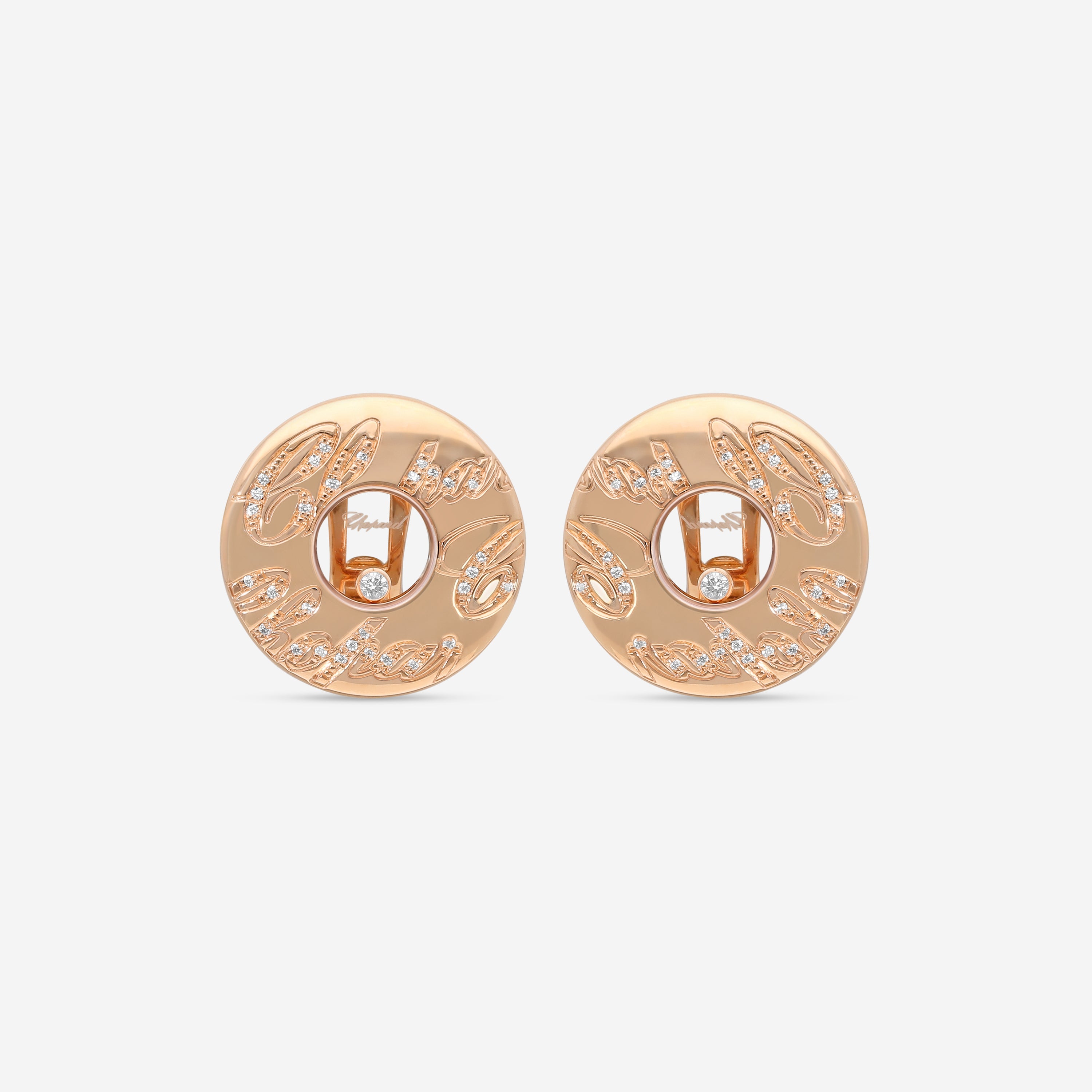 Chopard Chopardissimo 18K Rose Gold Diamond Earrings 847601-5001 — view 2